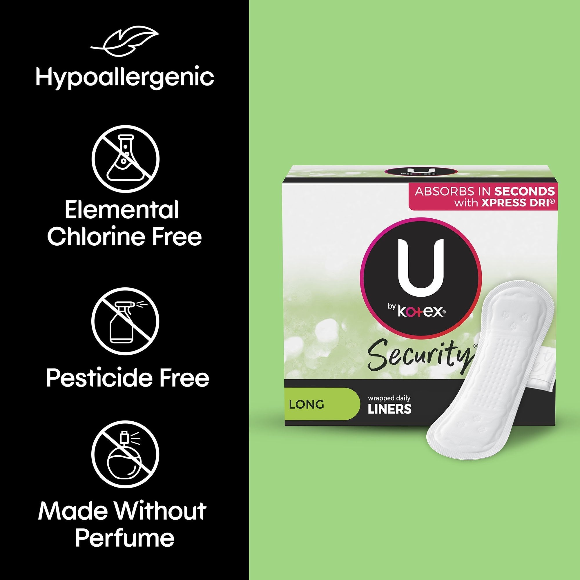 U By Kotex® Lightdays® Liners, Long (16 Units)