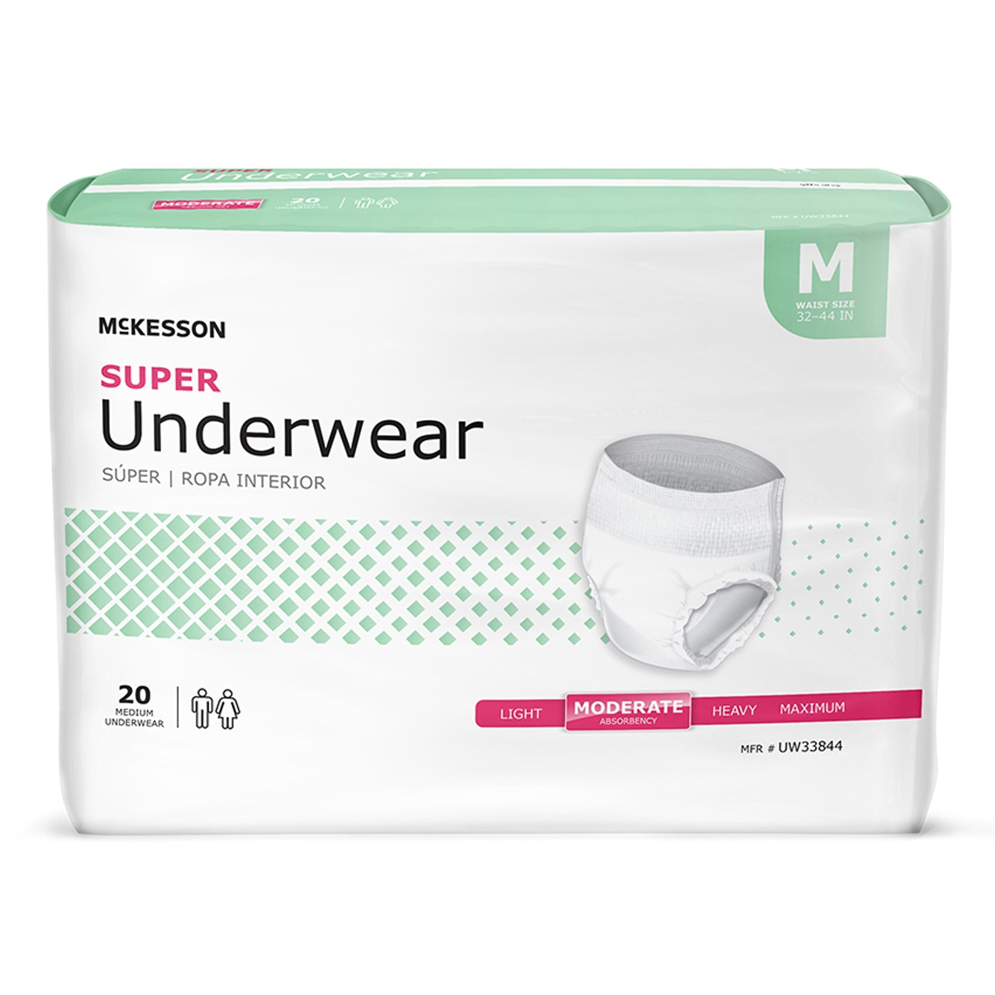 McKesson Medium Super Absorbent Adult Underwear, 20-Pack Comfort Fit