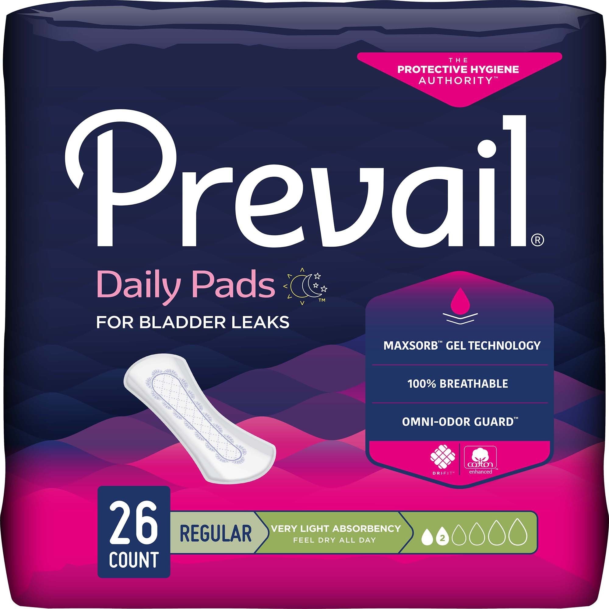 Prevail® Daily Liner Very Light Bladder Control Pad, 7½-Inch Length (26 Units)