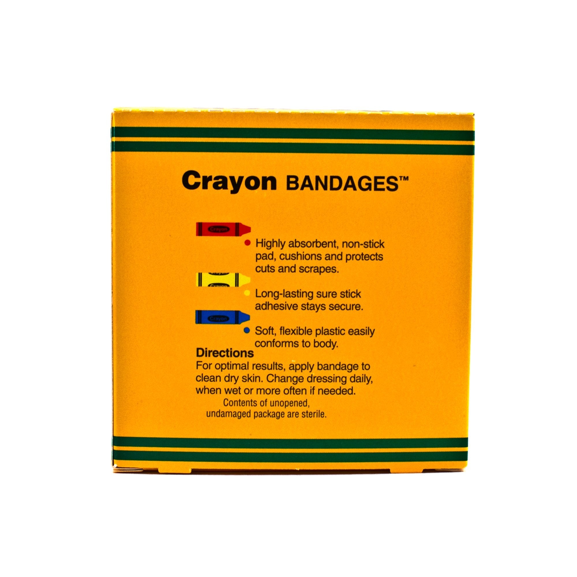 ASO Kid Design (Assorted Crayon) Adhesive Strip, 3/4 x 3 Inch (100 Units)