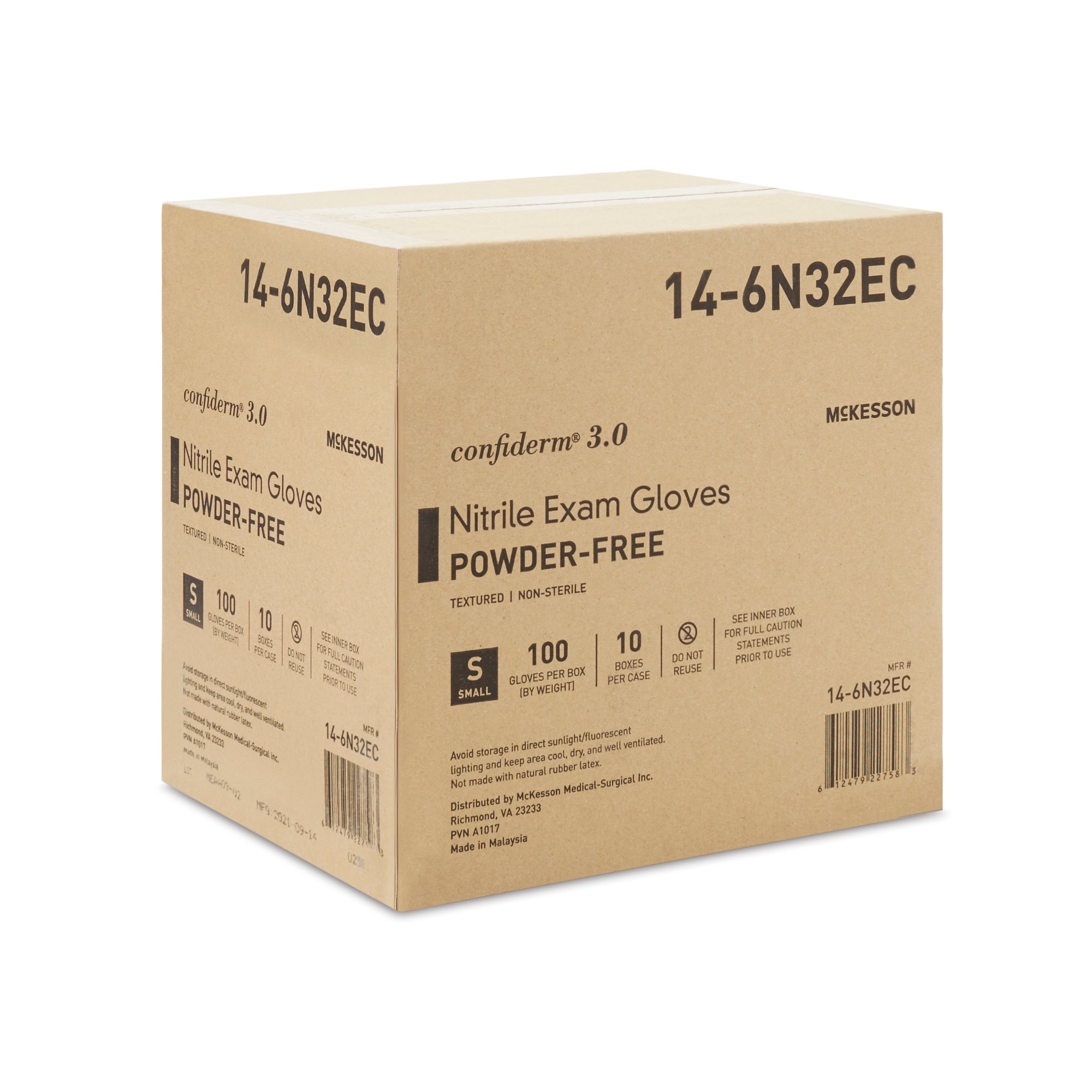 McKesson Confiderm® 3.0 Nitrile Gloves Small, Textured, Blue - 100 Pack