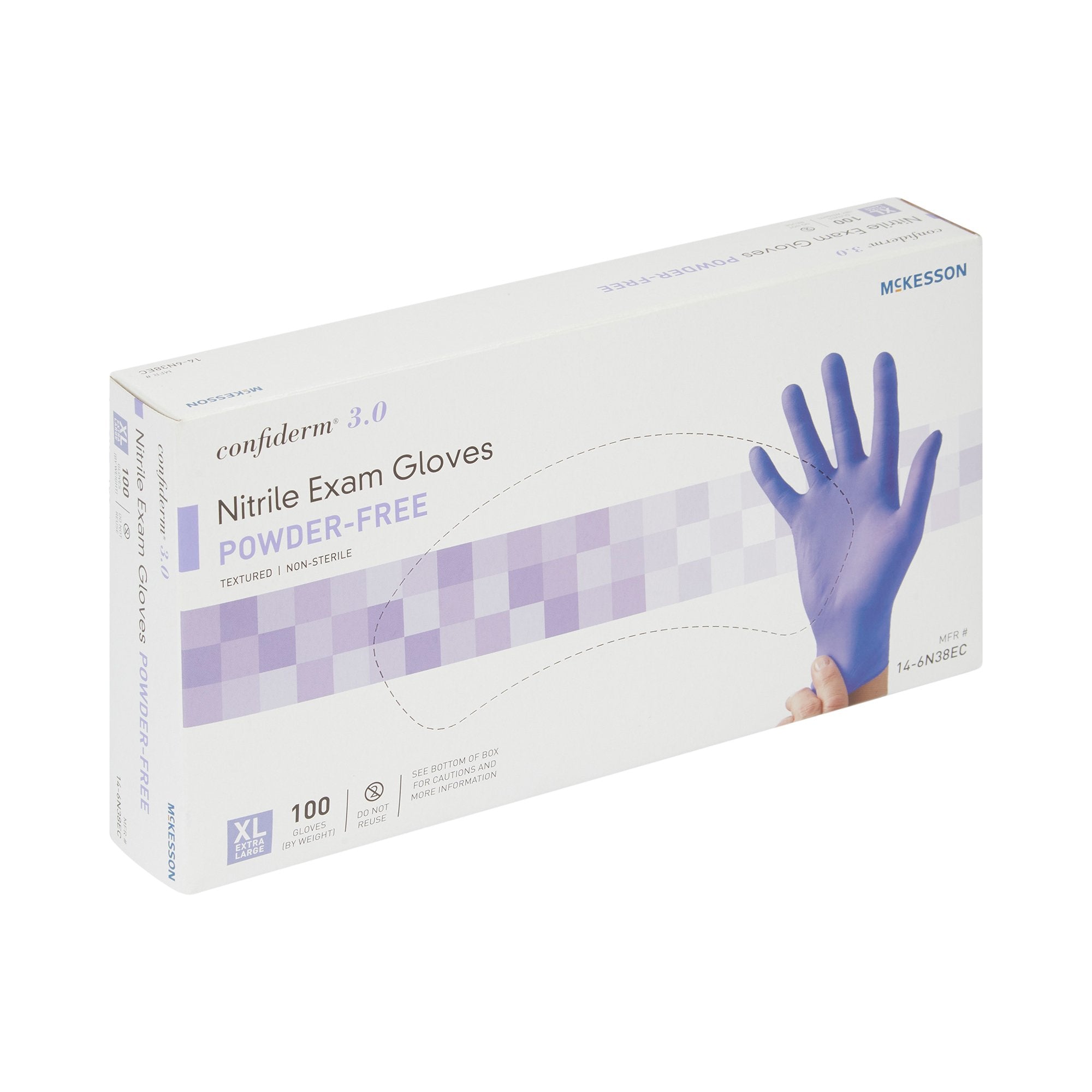 McKesson Confiderm® 3.0 Nitrile Exam Glove, Extra Large, Blue (100 Units)