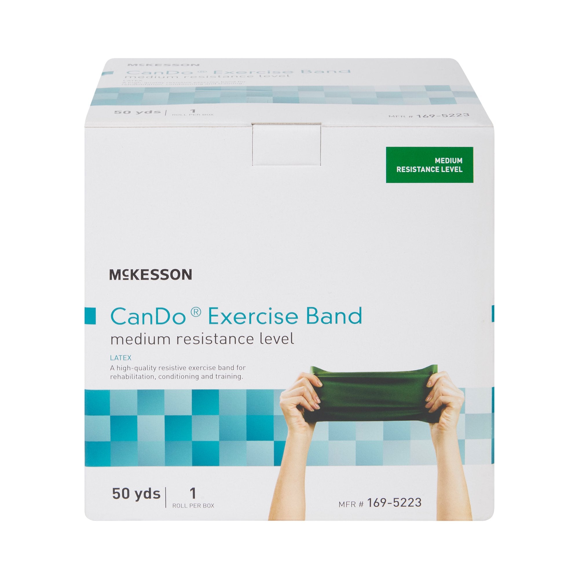 McKesson Exercise Resistance Band, Green, 5 Inch x 50 Yard, Medium Resistance (1 Unit)