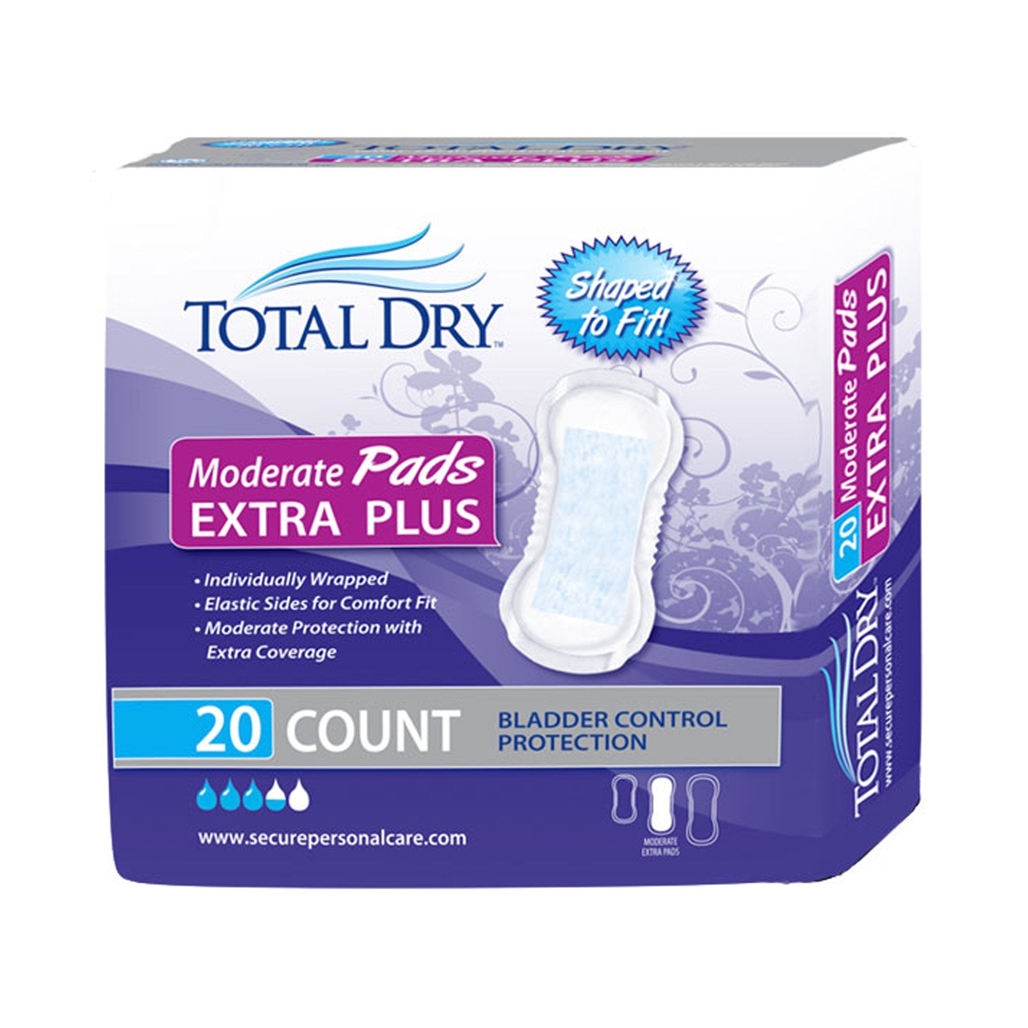 TotalDry™ Moderate Extra Bladder Control Pad, 13¾-Inch Length (20 Units)