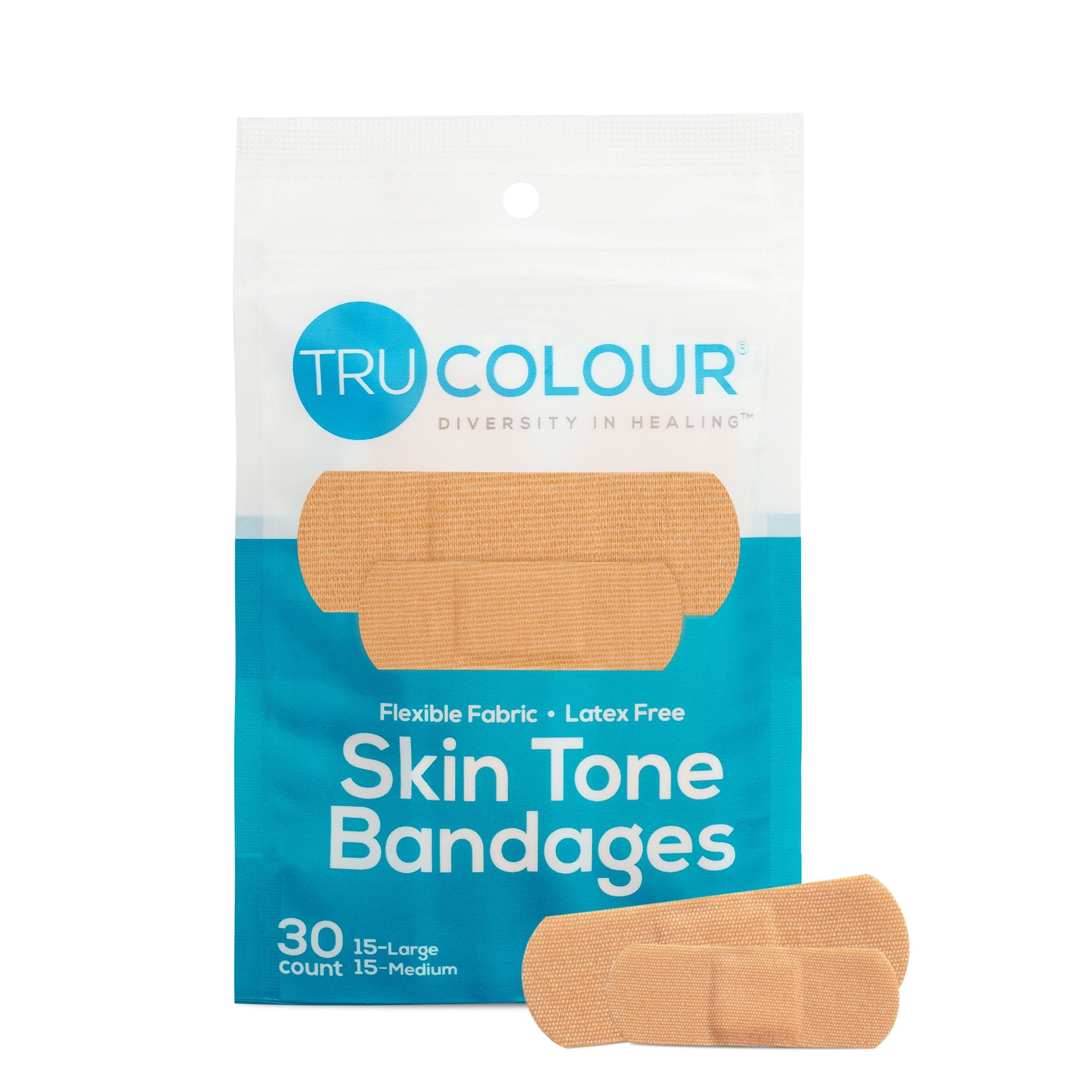 Tru-Colour Skin Tone Adhesive Bandages for Fair Skin Tone Shades (30 Units)