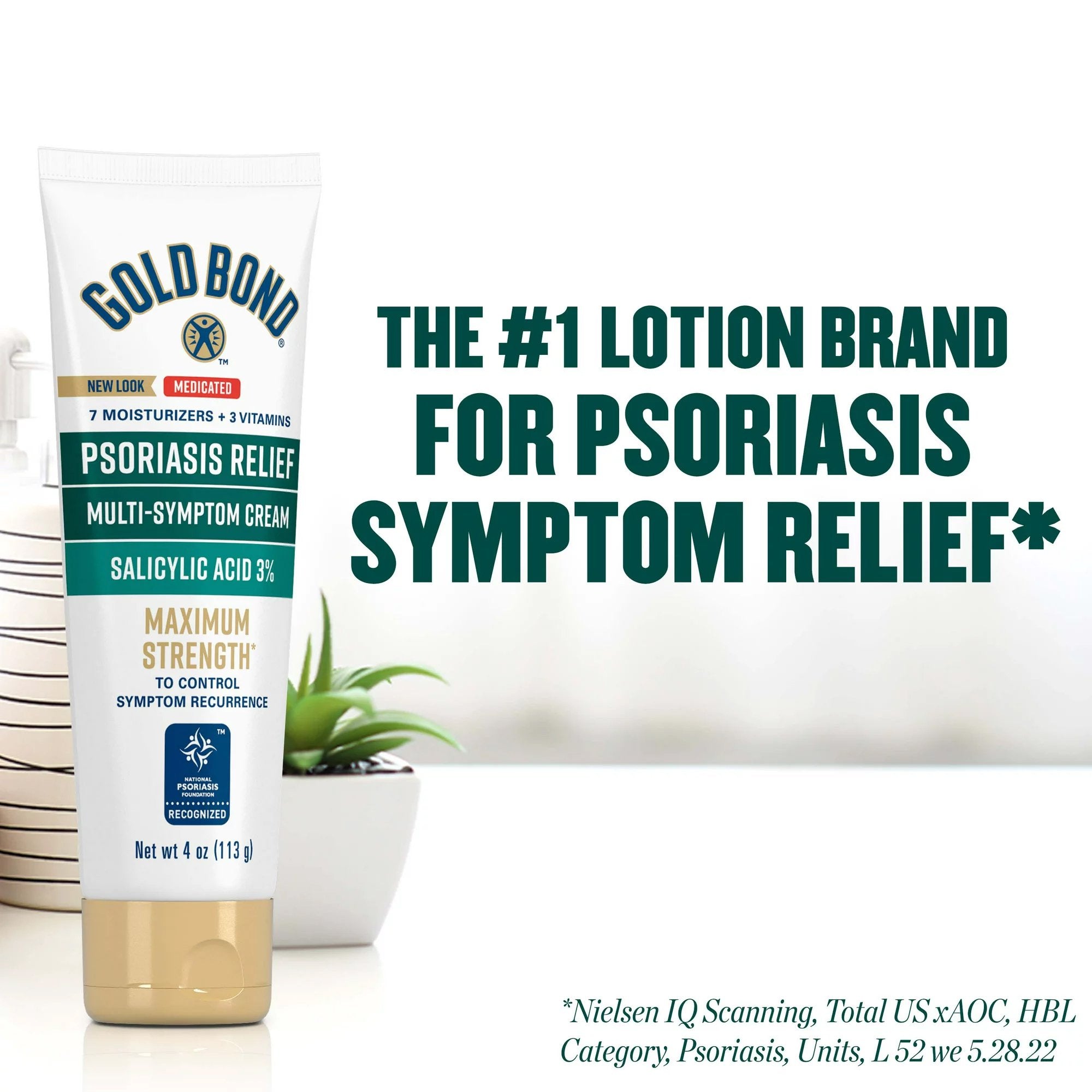 Psoriasis Cream Gold Bond® Psoriasis Relief Medicated Multi-Symptom 4 oz. Tube Unscented Cream (1 Unit)
