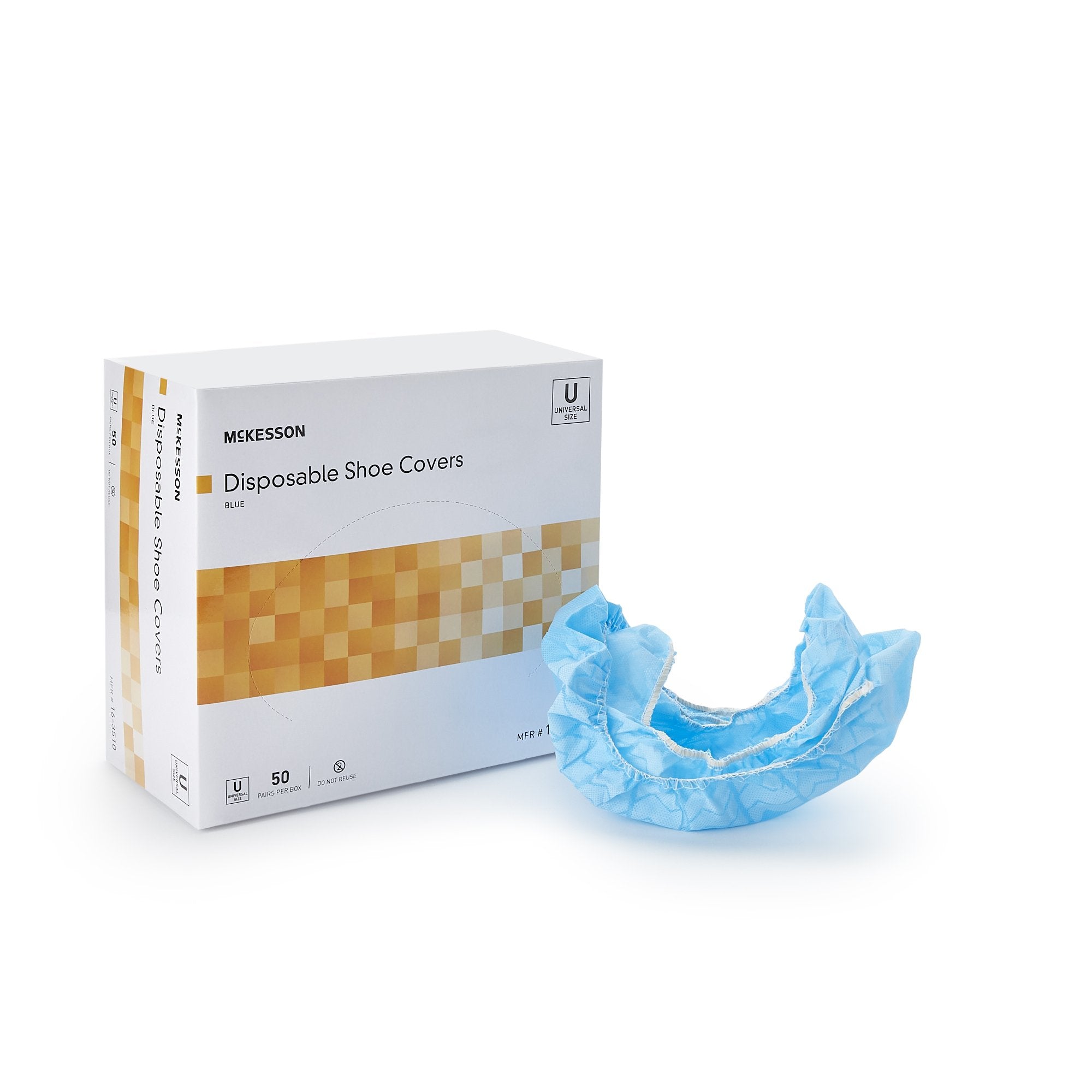 McKesson Shoe Cover, One Size Fits Most Shoe, High, Non-Skid Sole, Blue, Non-Sterile (50 Units)