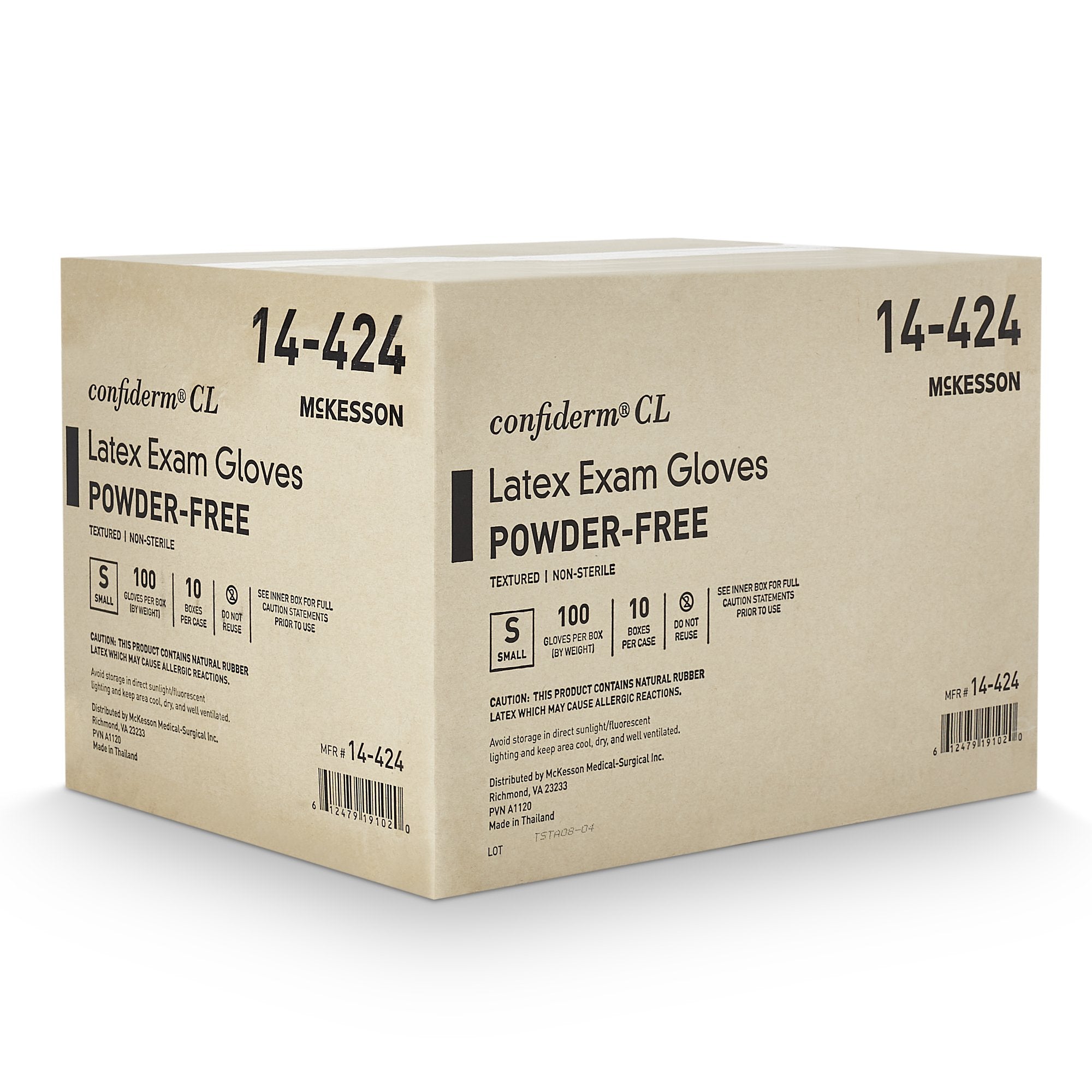 McKesson Confiderm Small Latex Exam Gloves, Ivory - 100 Pack