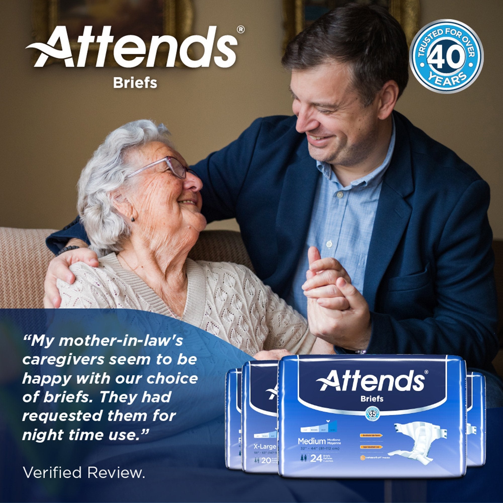 Attends Briefs XL Heavy Absorbency Adult Incontinence Aid - 20 Pack