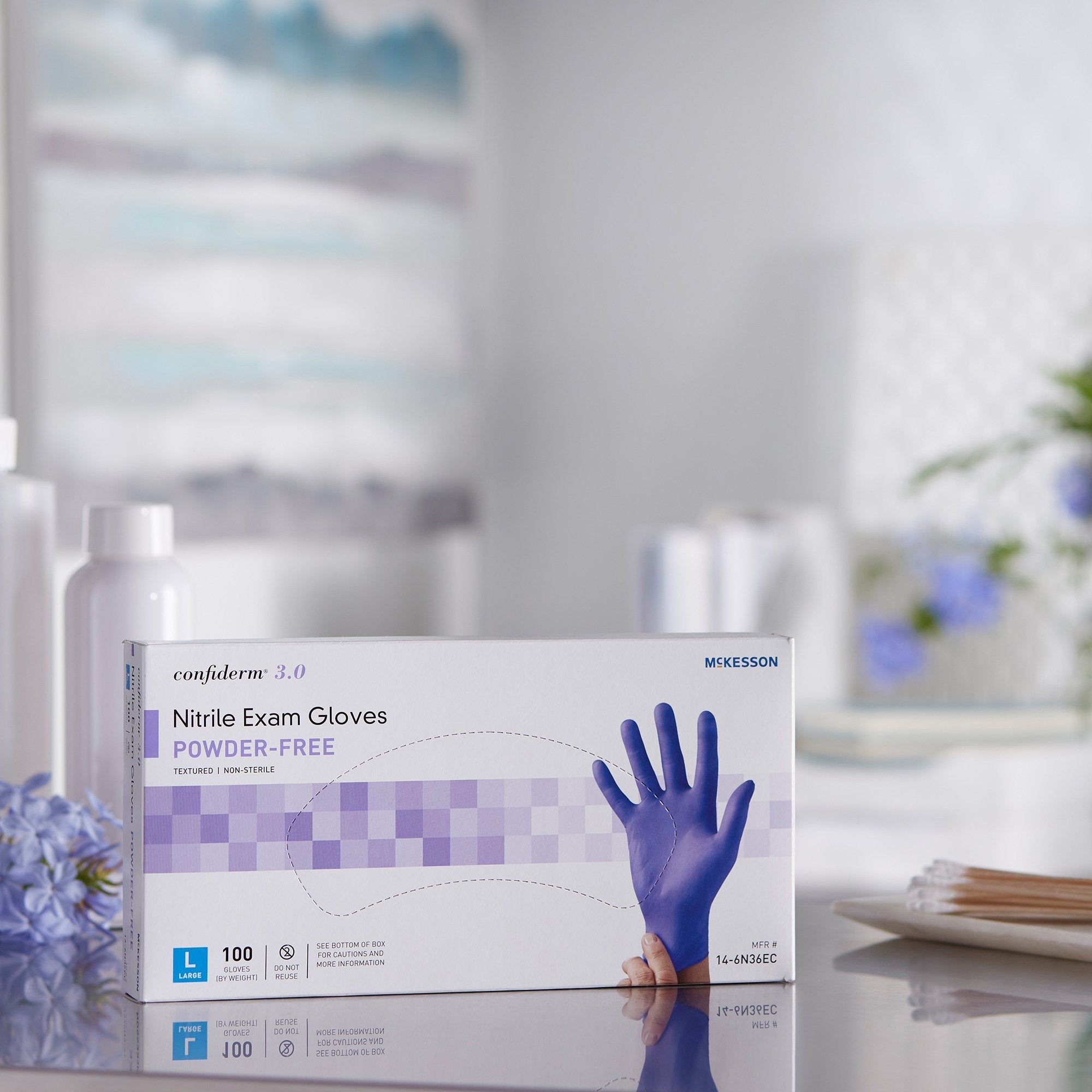 McKesson Confiderm® 3.0 Nitrile Exam Gloves, Large, Blue - 100 Pack