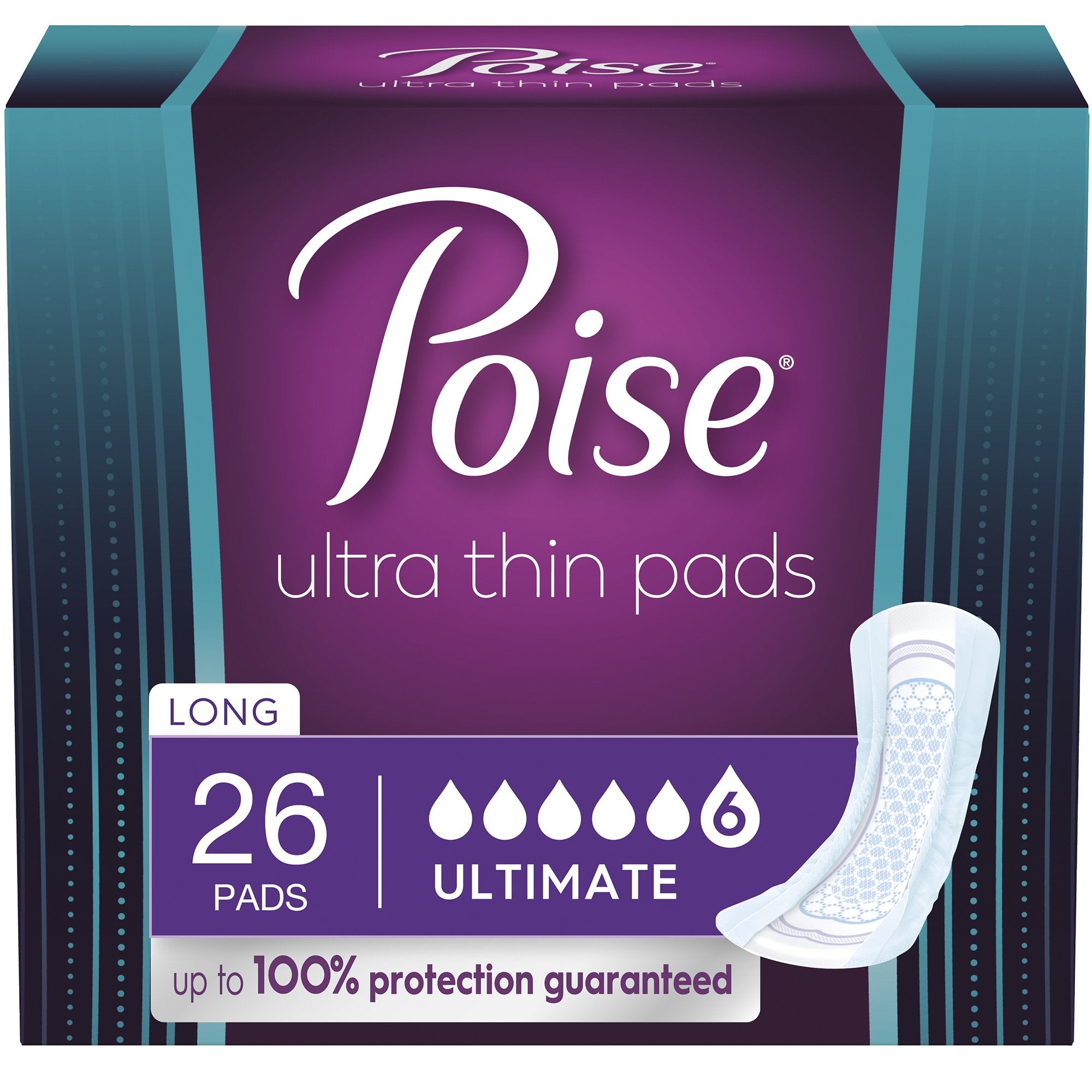 Poise® Fresh Protection™ Ultra Thin Pads, Ultimate Long (26 Units)
