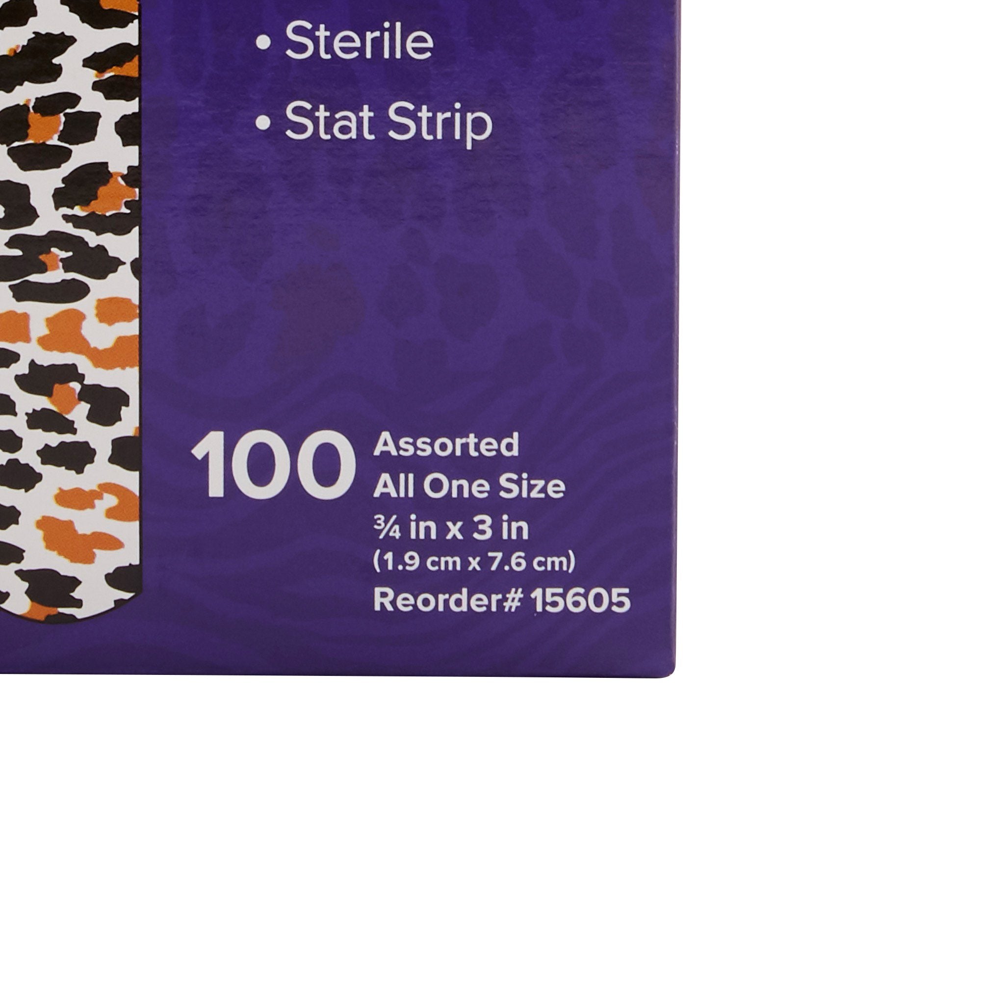 American® White Cross Stat Strip® Designer Safari Adhesive Strip, ¾ x 3 Inch (100 Units)