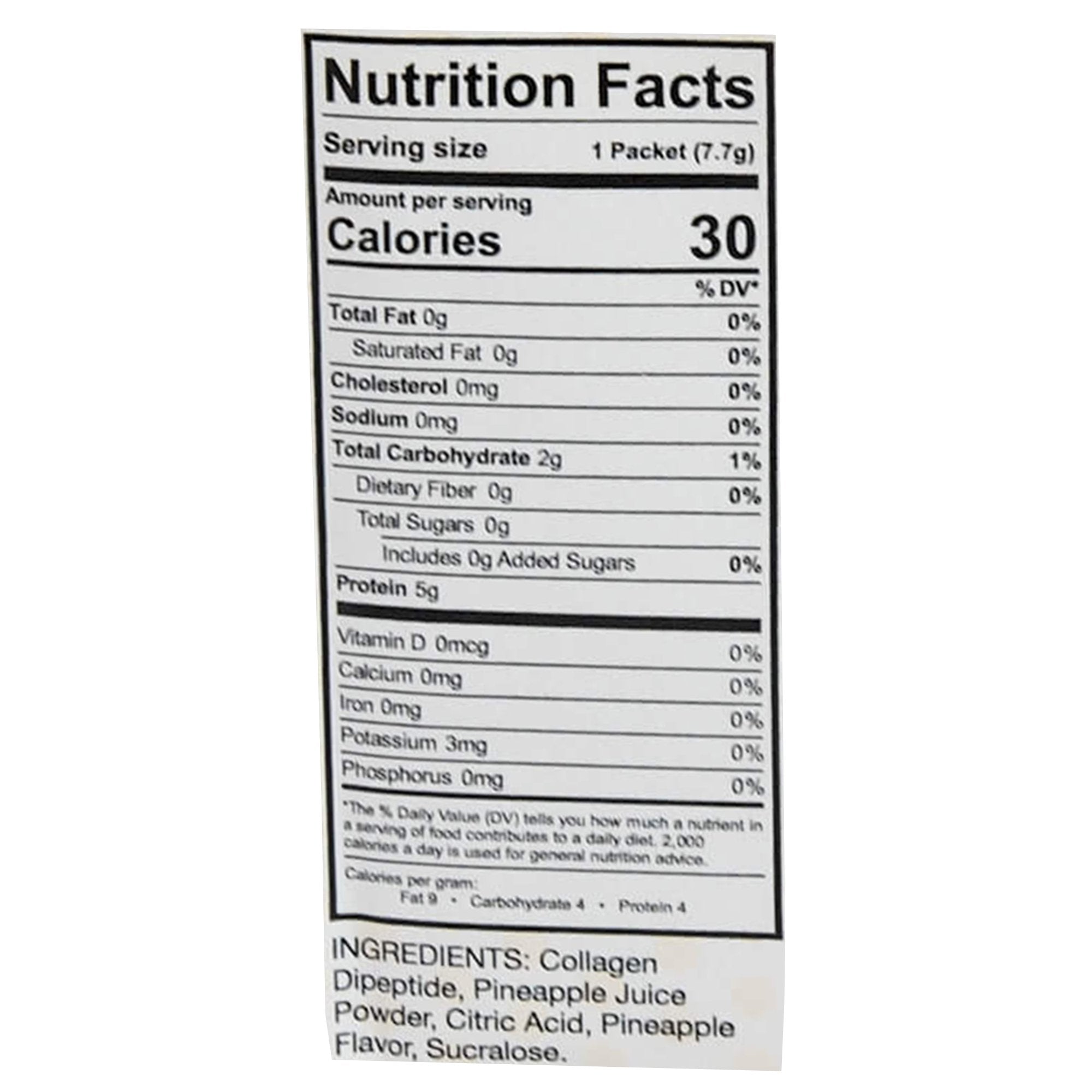 PUSH Collagen Dipeptide Concentrate, Pineapple Flavor (30 Units)