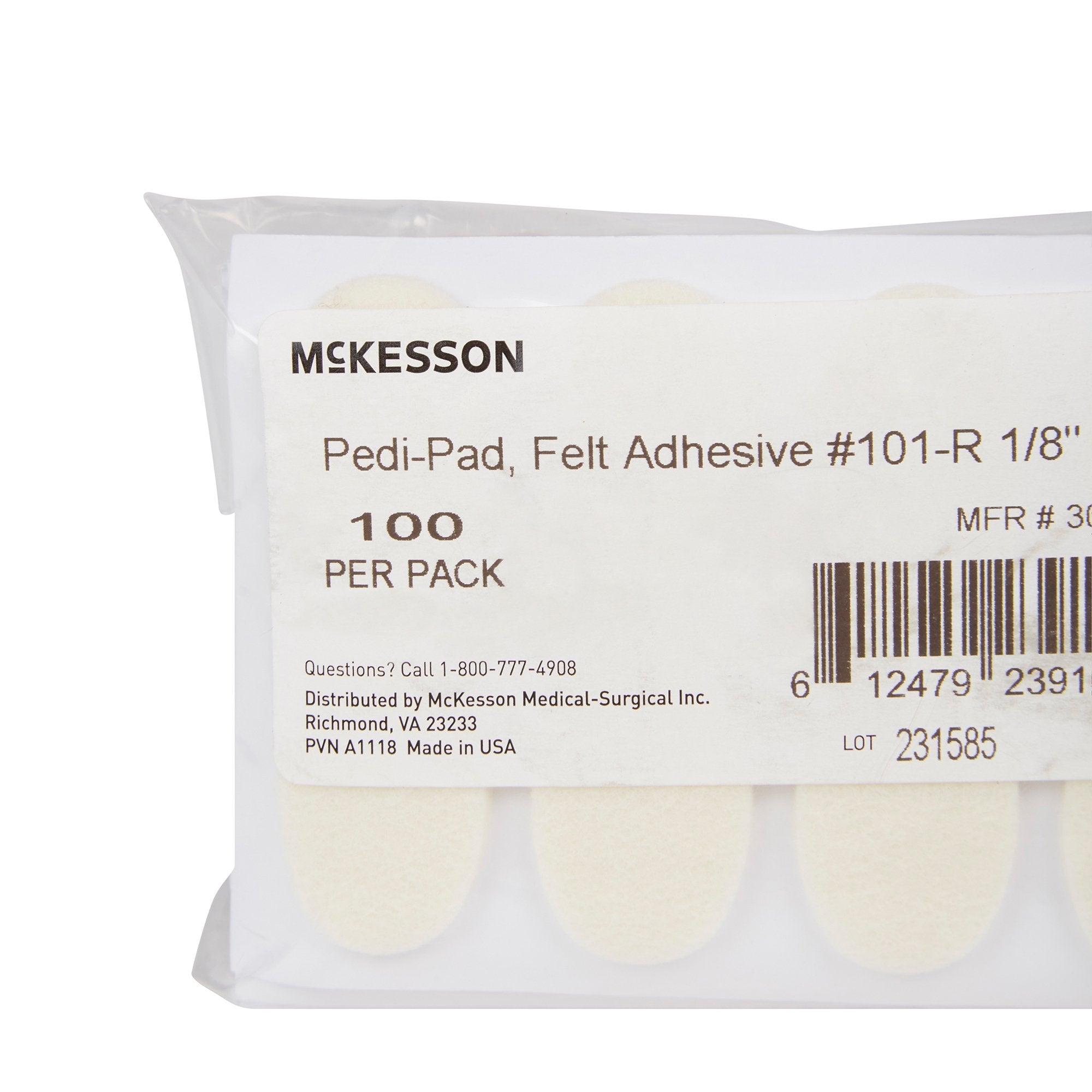 McKesson Pedi-Pad Protective Pad, Size 101 – Regular (100 Units)