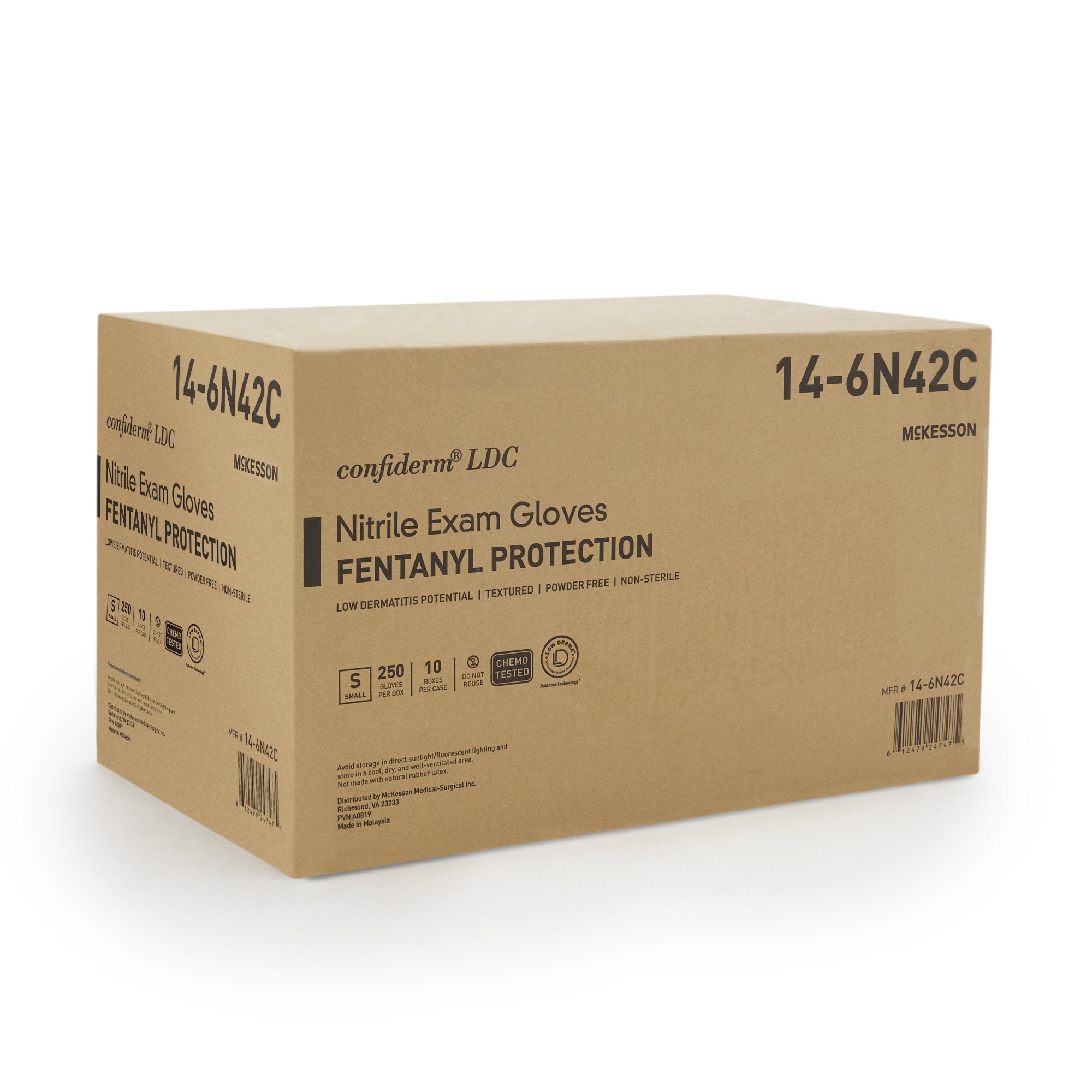 McKesson Confiderm® LDC Nitrile Exam Glove, Small, Blue (250 Units)