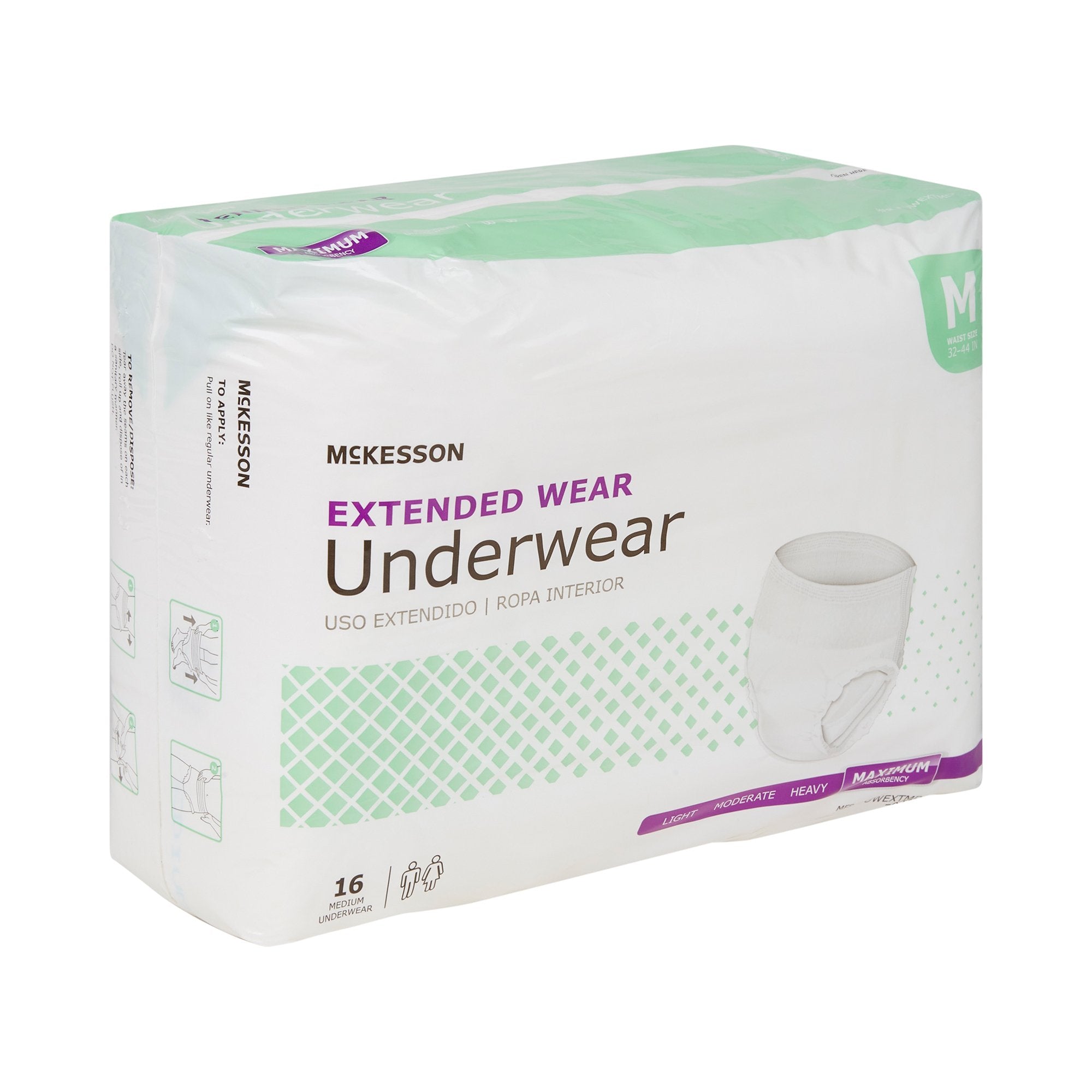 McKesson Extended Wear Maximum Absorbent Underwear, Medium (16 Units)