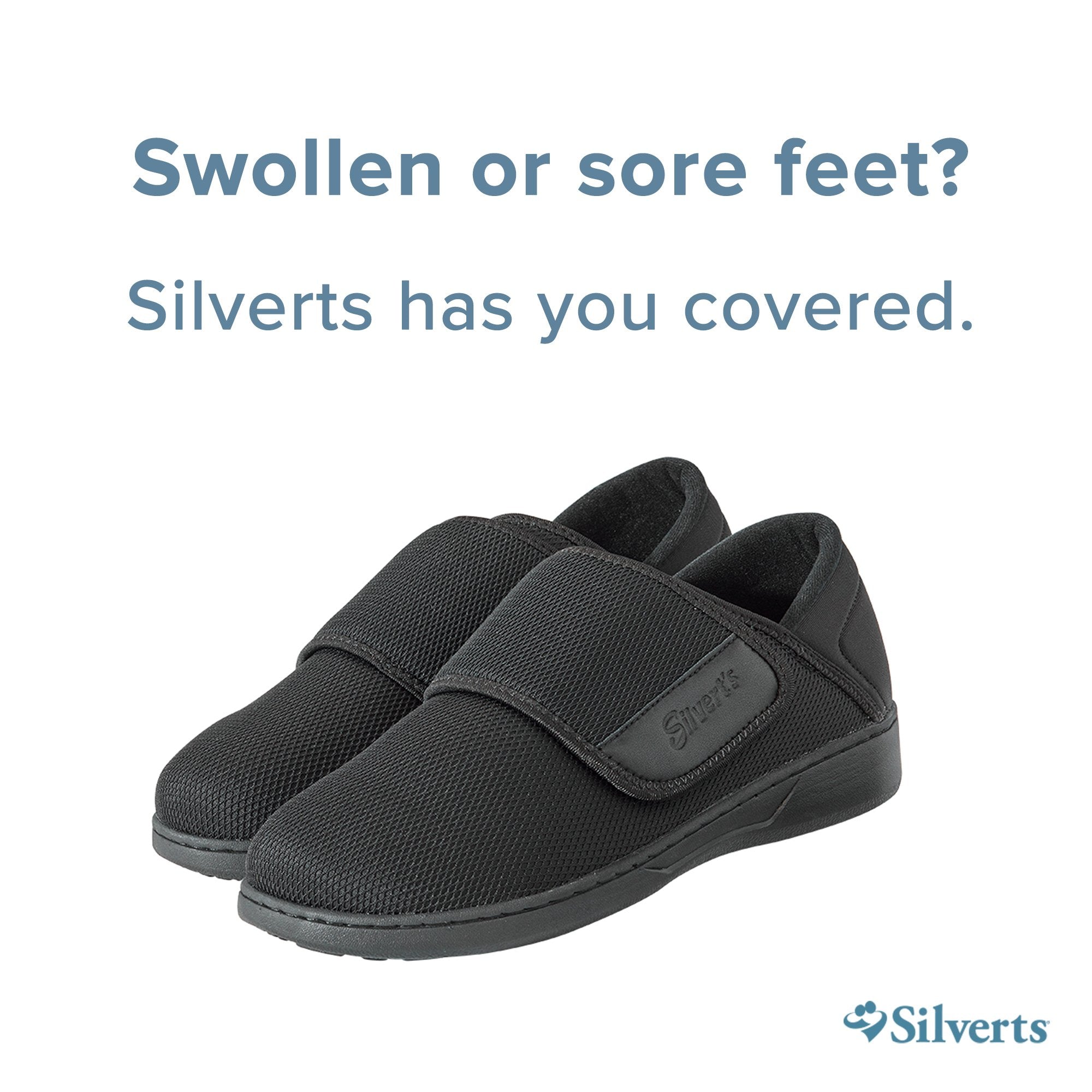 Silverts® Comfort Steps Hook and Loop Closure Shoe, Size 12, Black (1 Unit)