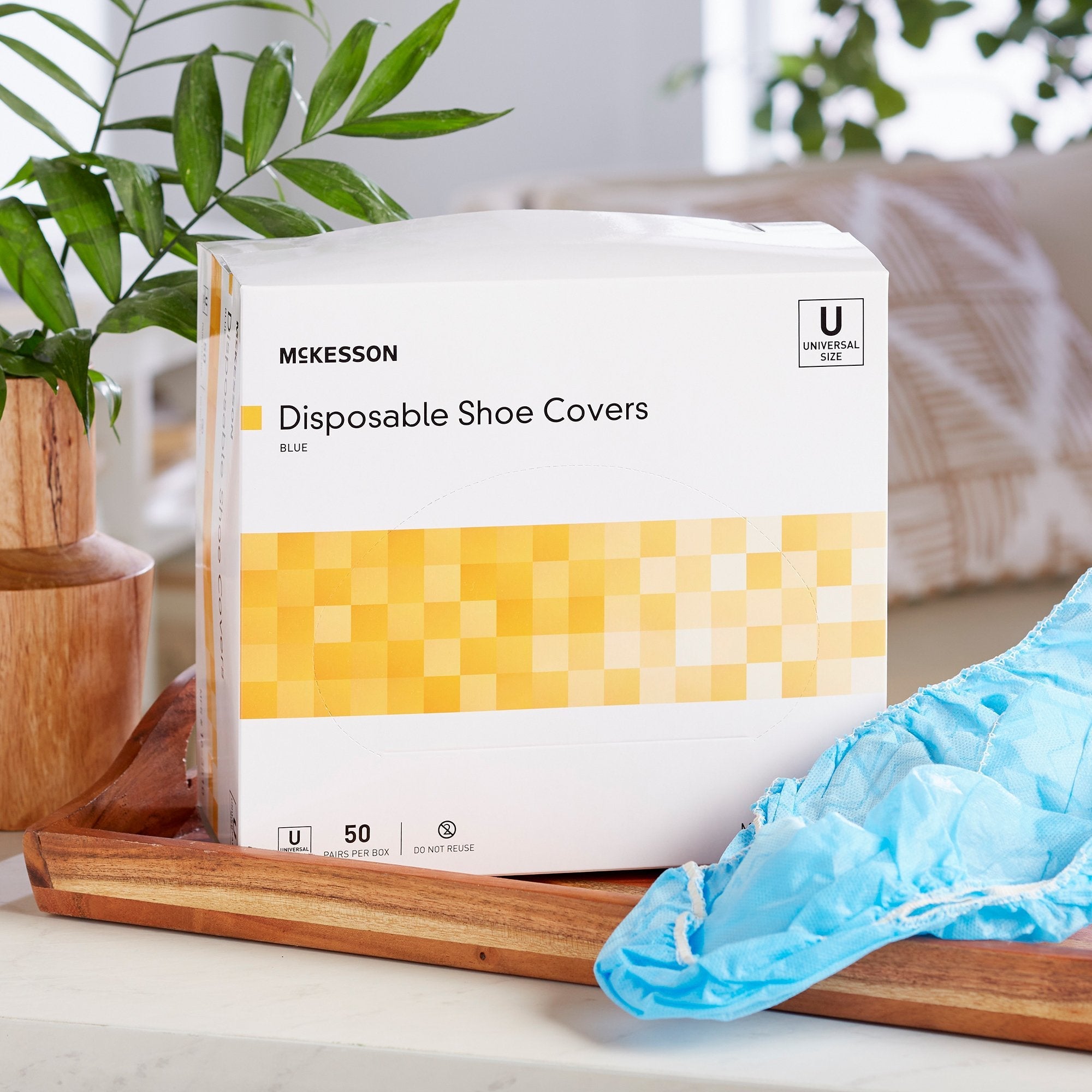 McKesson Shoe Cover, One Size Fits Most Shoe, High, Non-Skid Sole, Blue, Non-Sterile (50 Units)