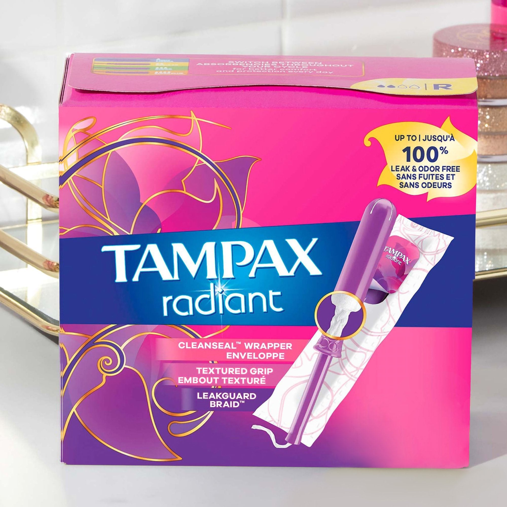 Tampon Tampax® Radiant Regular Absorbency Plastic Applicator Individually Wrapped (1 Unit)