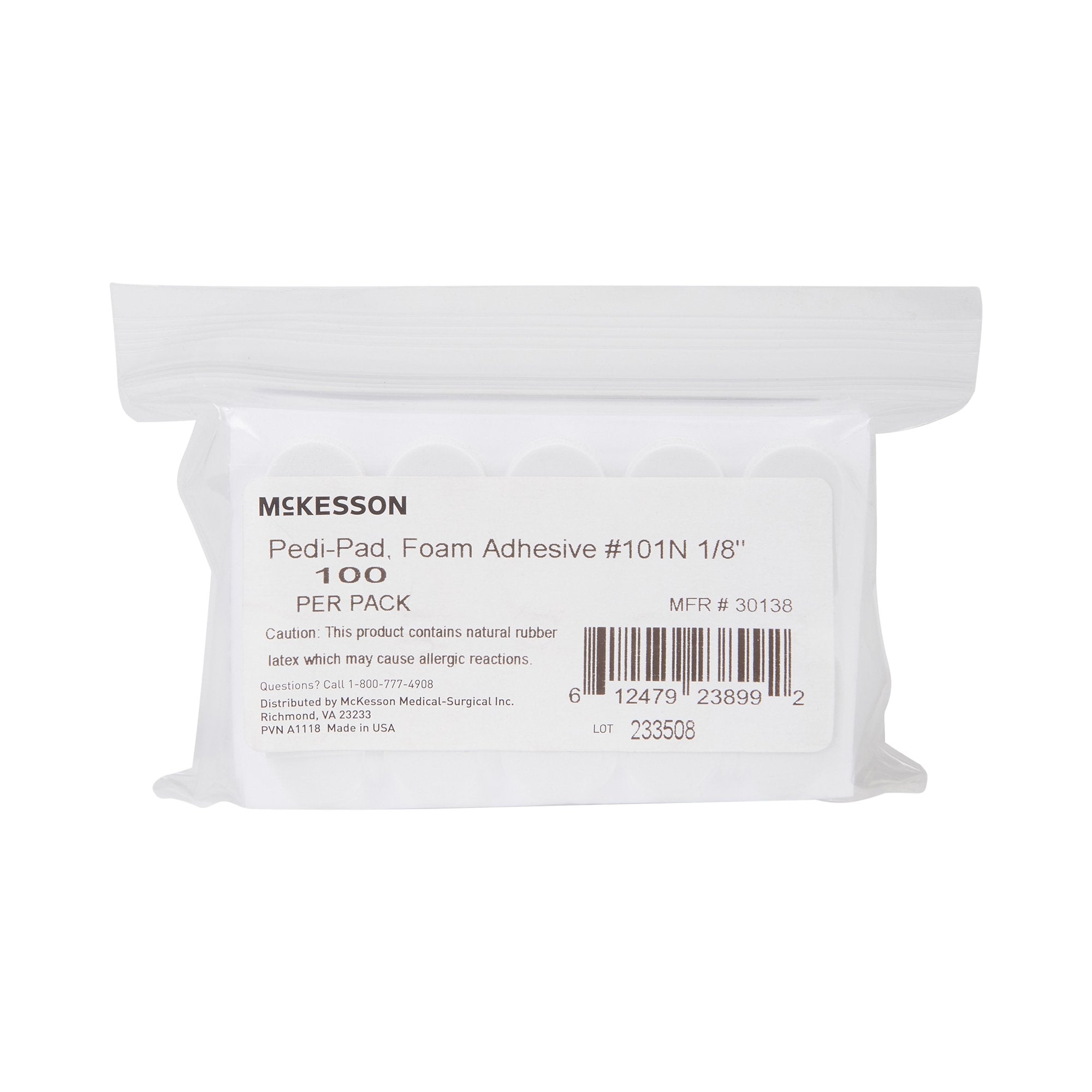 McKesson Pedi-Pad White Protective Pad, Size 101 – Narrow (100 Units)