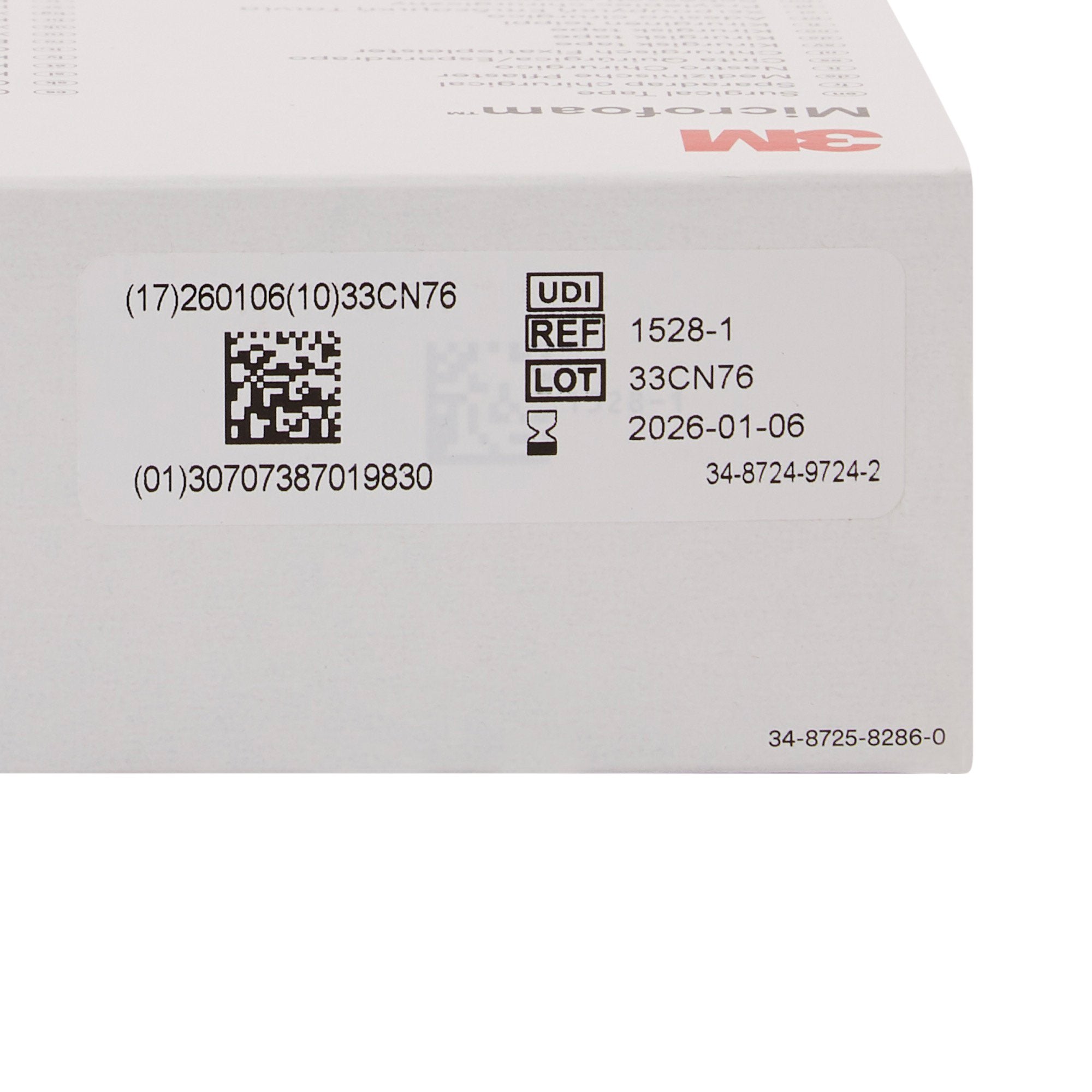 3M™ Microfoam™ Foam / Acrylic Adhesive Medical Tape, 1 Inch x 5-1/2 Yard, White (12 Units)