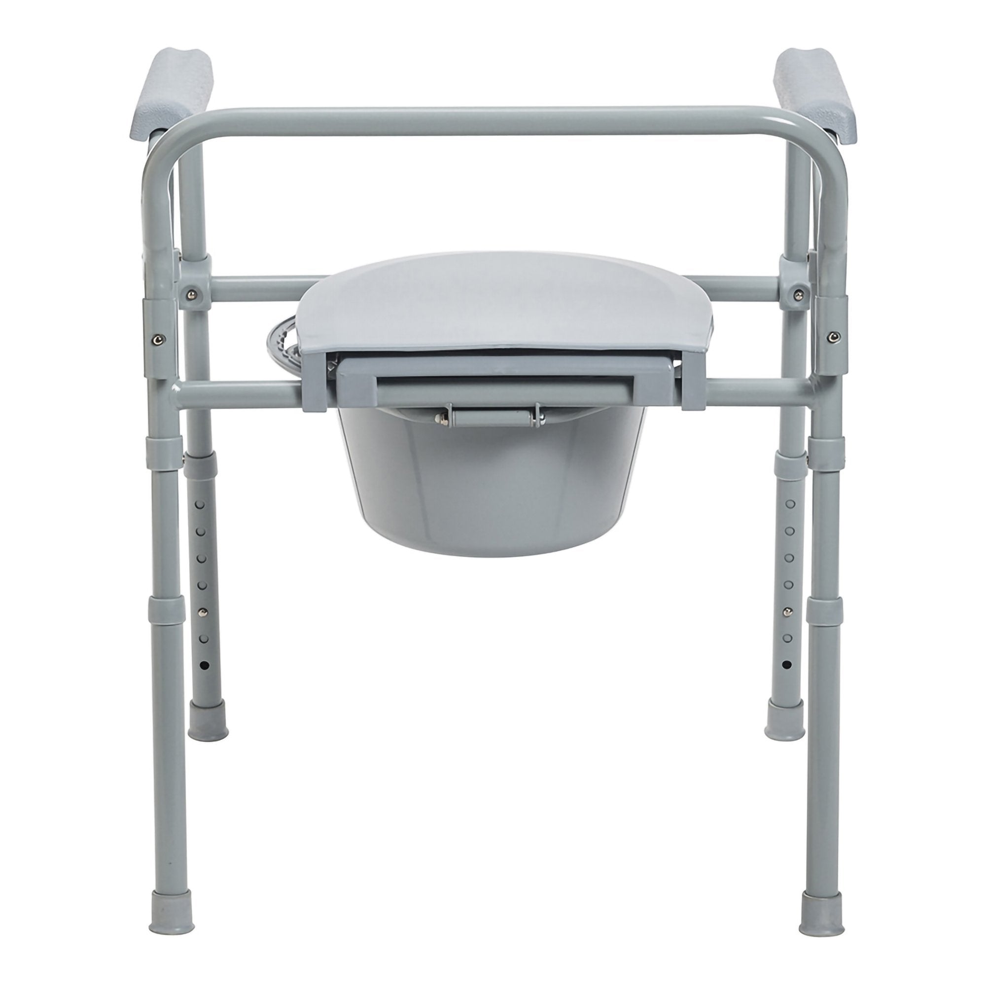 McKesson Steel Folding Commode Chair - Adjustable, Portable, 350lb Capacity