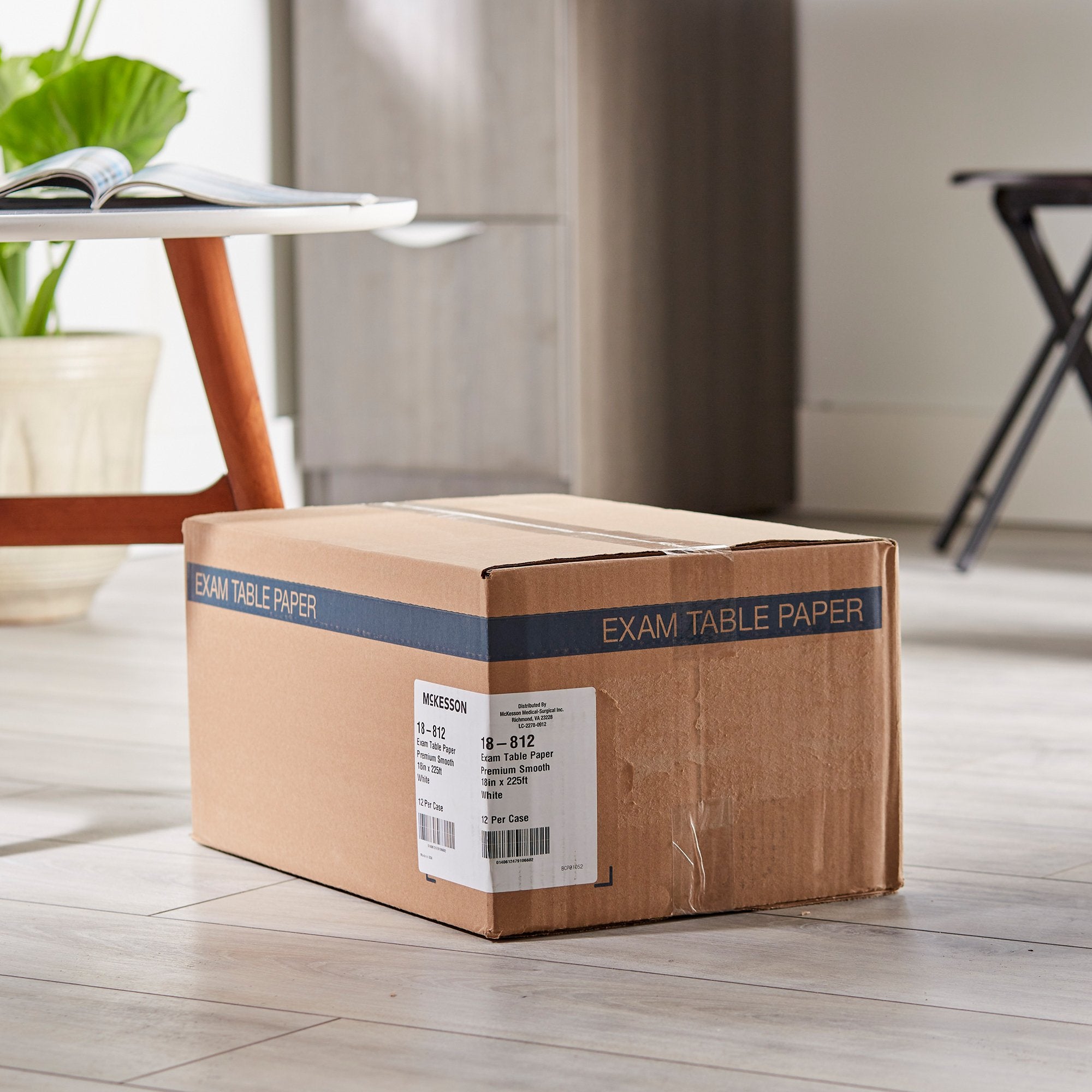 McKesson Smooth Table Paper, 18 Inch x 75 Yard, White (12 Units)