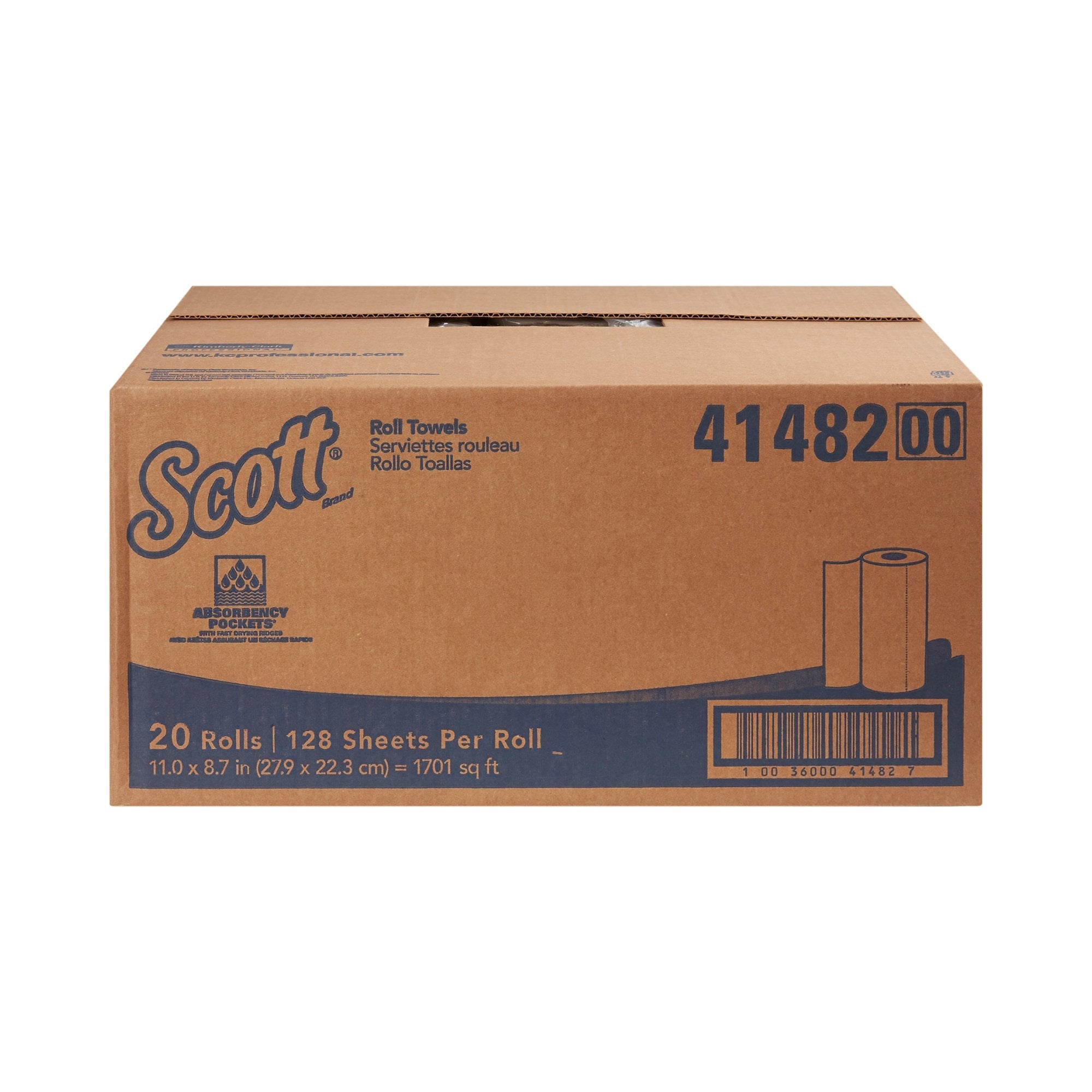 Scott® Perforated Kitchen Paper Towel Rolls - Bulk Pack of 20, 128 Sheets