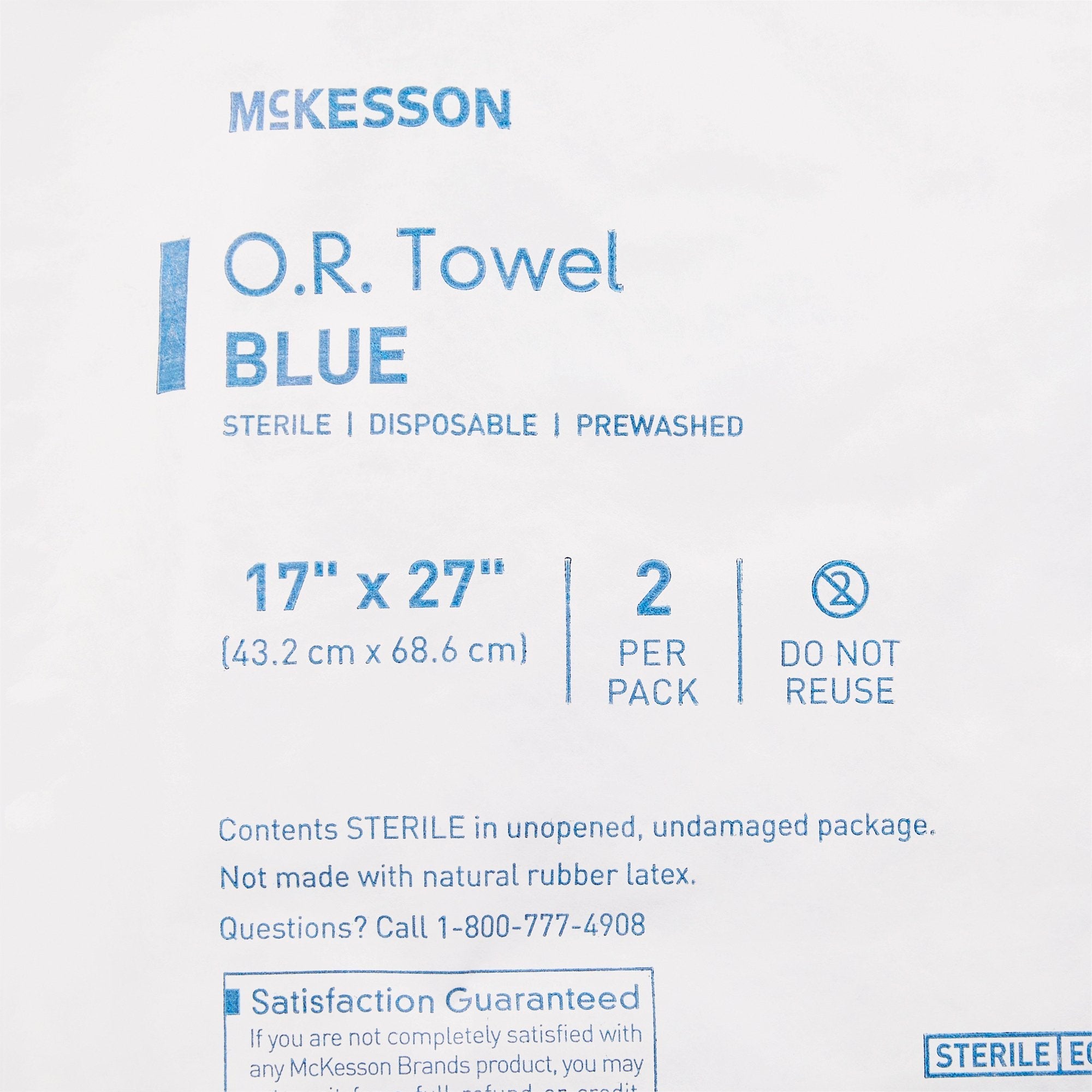 McKesson Sterile Blue O.R. Towel, 17 x 27 Inch (80 Units)