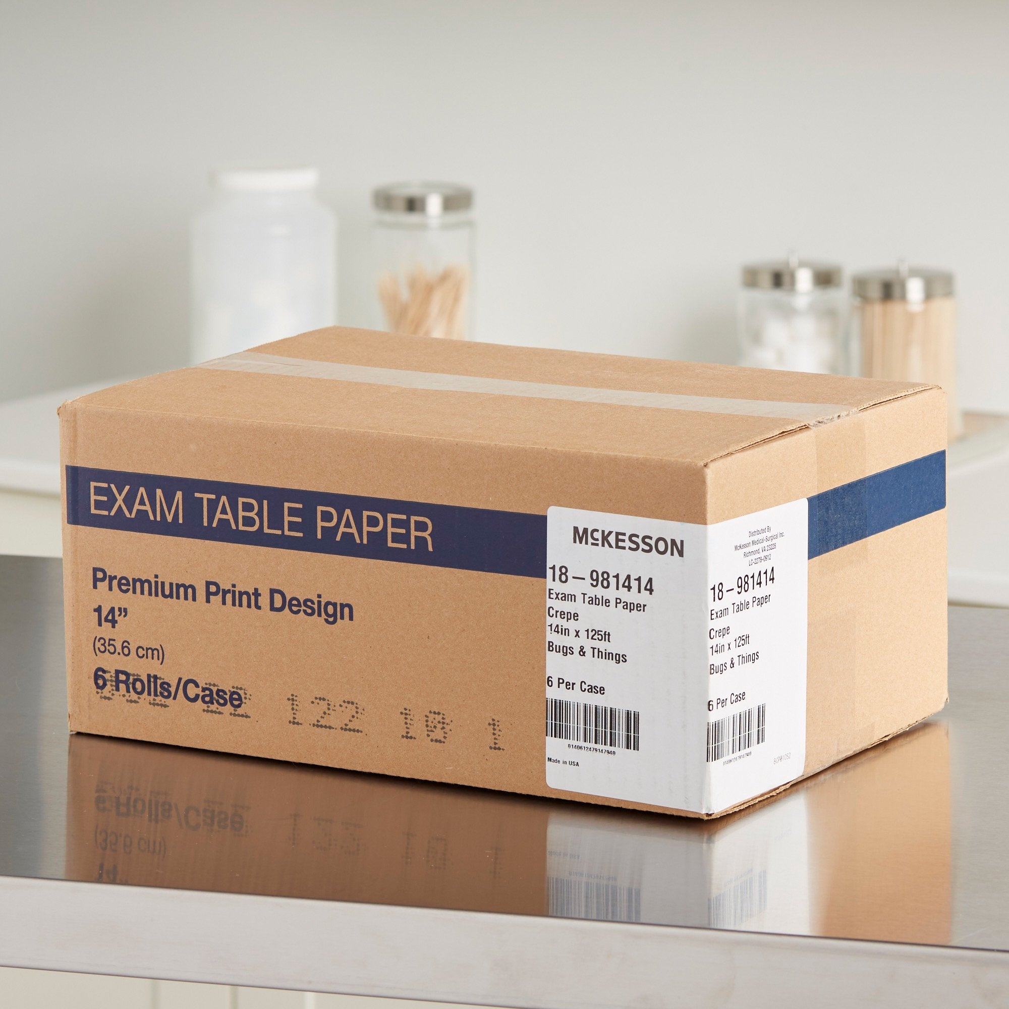 McKesson Crepe Table Paper, 14 Inch x 125 Foot, Print (Bugs and Things) (6 Units)