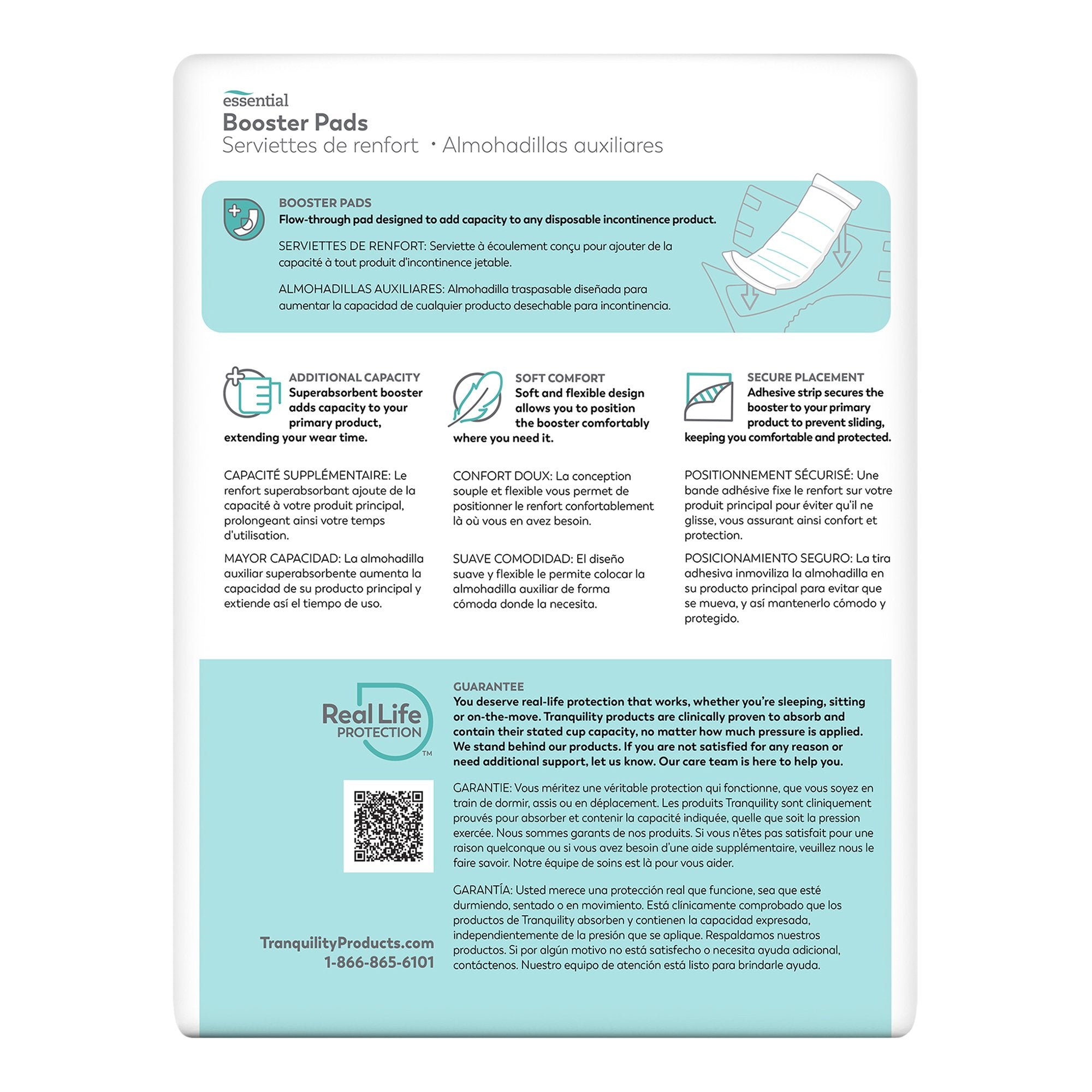 Comfort Care™ Incontinence Booster Pad, 12-Inch Length (25 Units)
