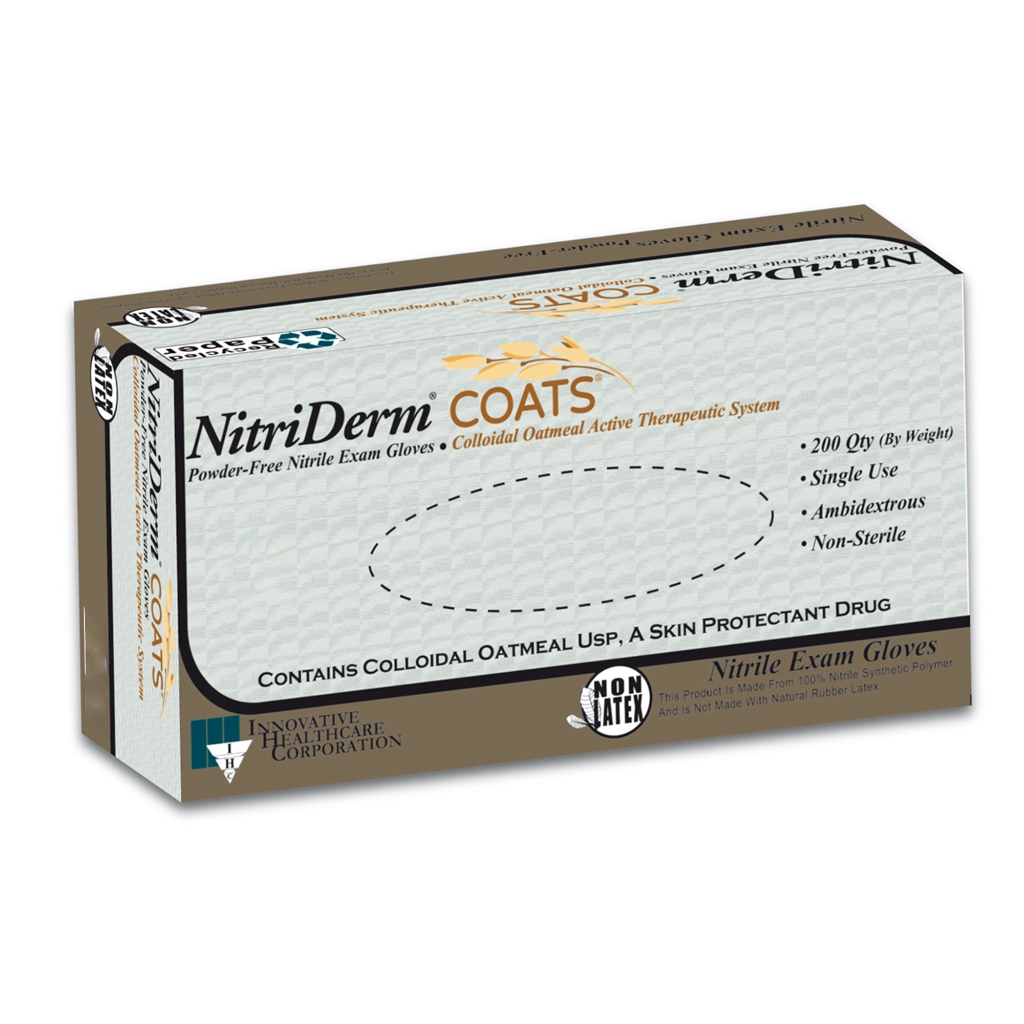 NitriDerm® Coats® Exam Glove, Medium, White (200 Units)