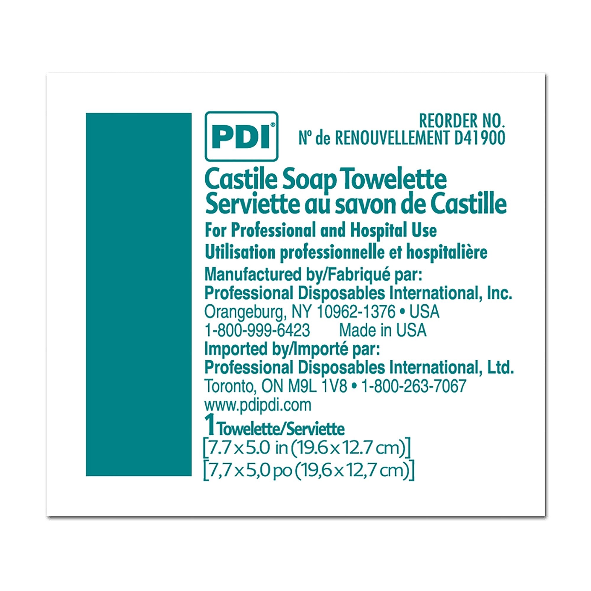 PDI® Scented Castile Soap Towelettes, Individual Packet (100 Units)