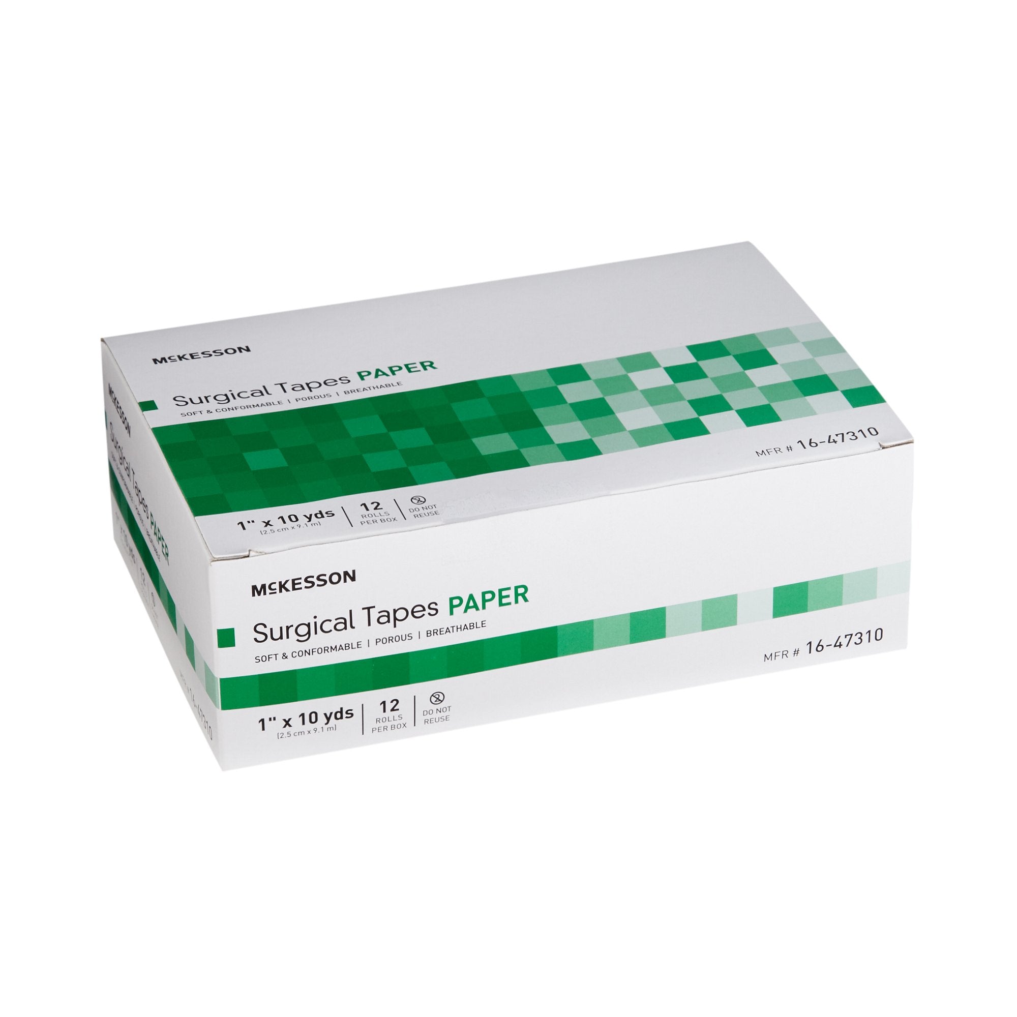 McKesson Hypoallergenic Paper Medical Tape, 1"x10yd, White - 12 Pack