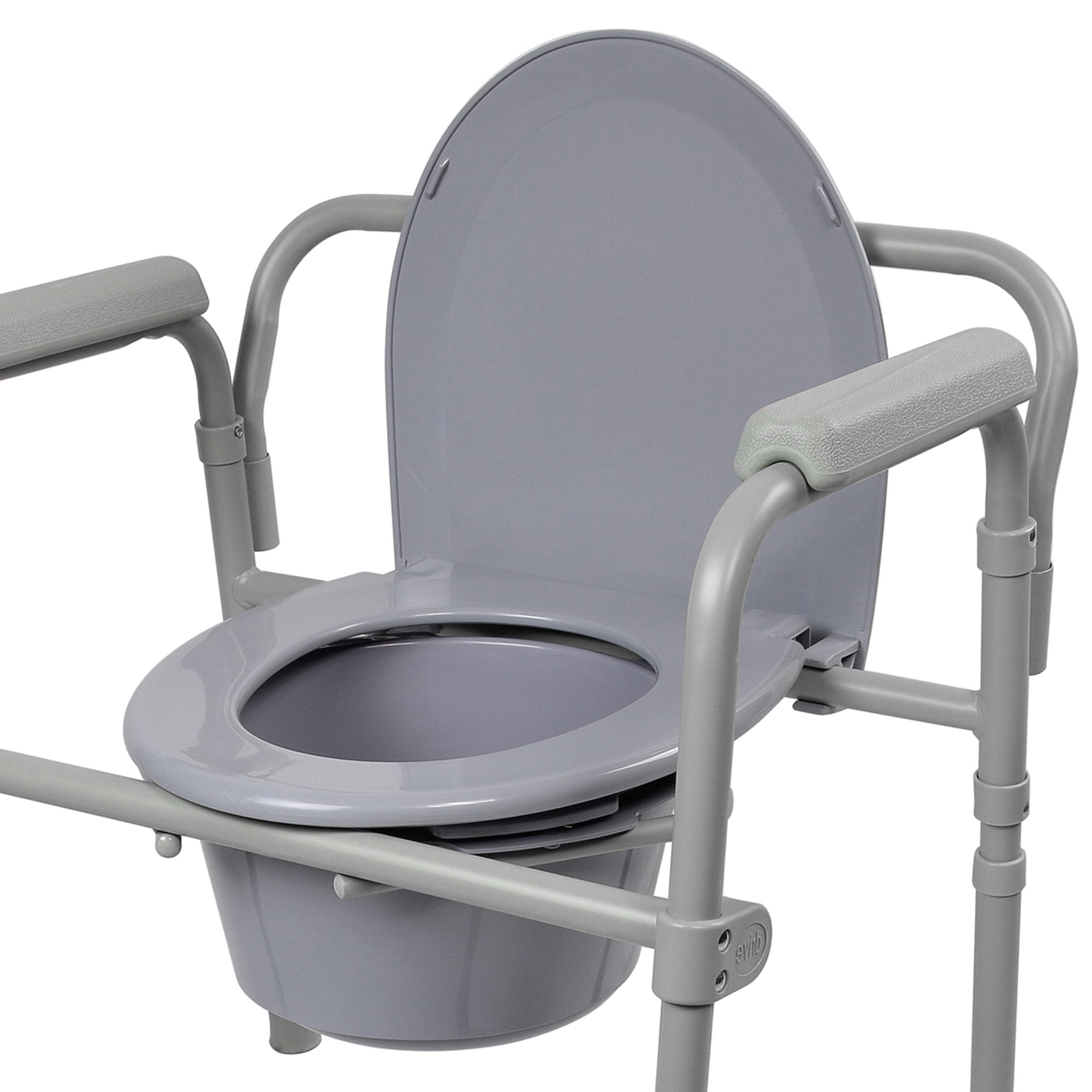 McKesson Steel Folding Commode Chair - Adjustable, Portable, 350lb Capacity