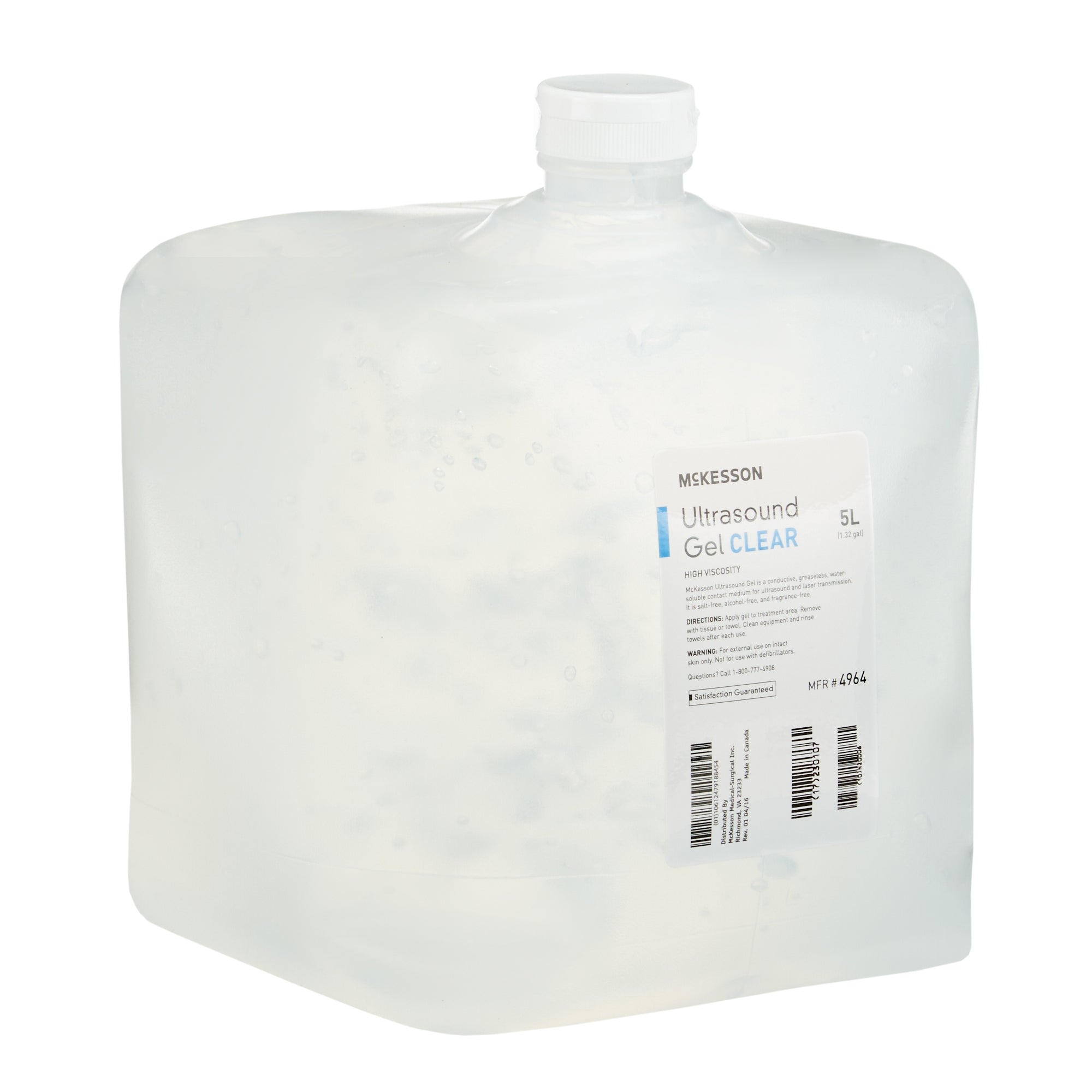 McKesson High Viscosity Ultrasound Gel, Clear, 5L Cubitainer - No Fragrance
