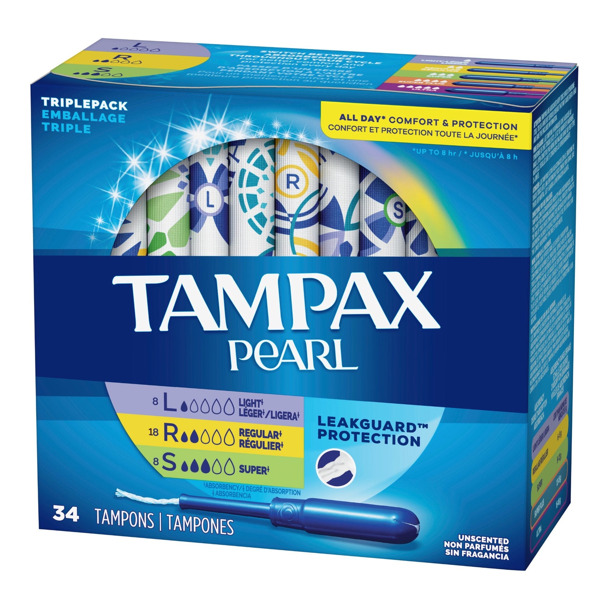 Tampon Tampax® Pearl Light / Regular / Super Absorbency Plastic Applicator Individually Wrapped (1 Unit)