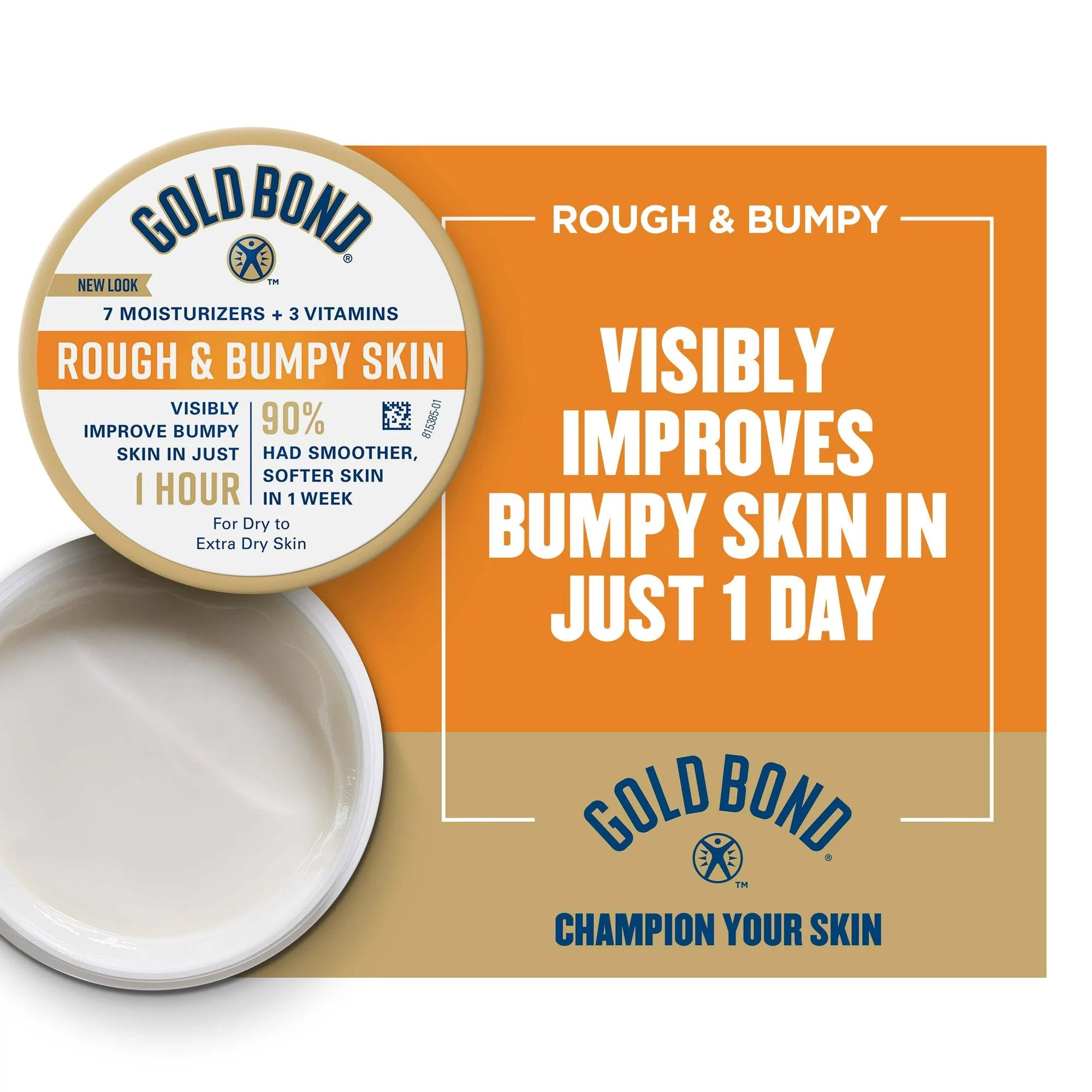 Hand and Body Moisturizer Gold Bond® Rough and Bumpy Skin 8 oz. Jar Unscented Cream (1 Unit)