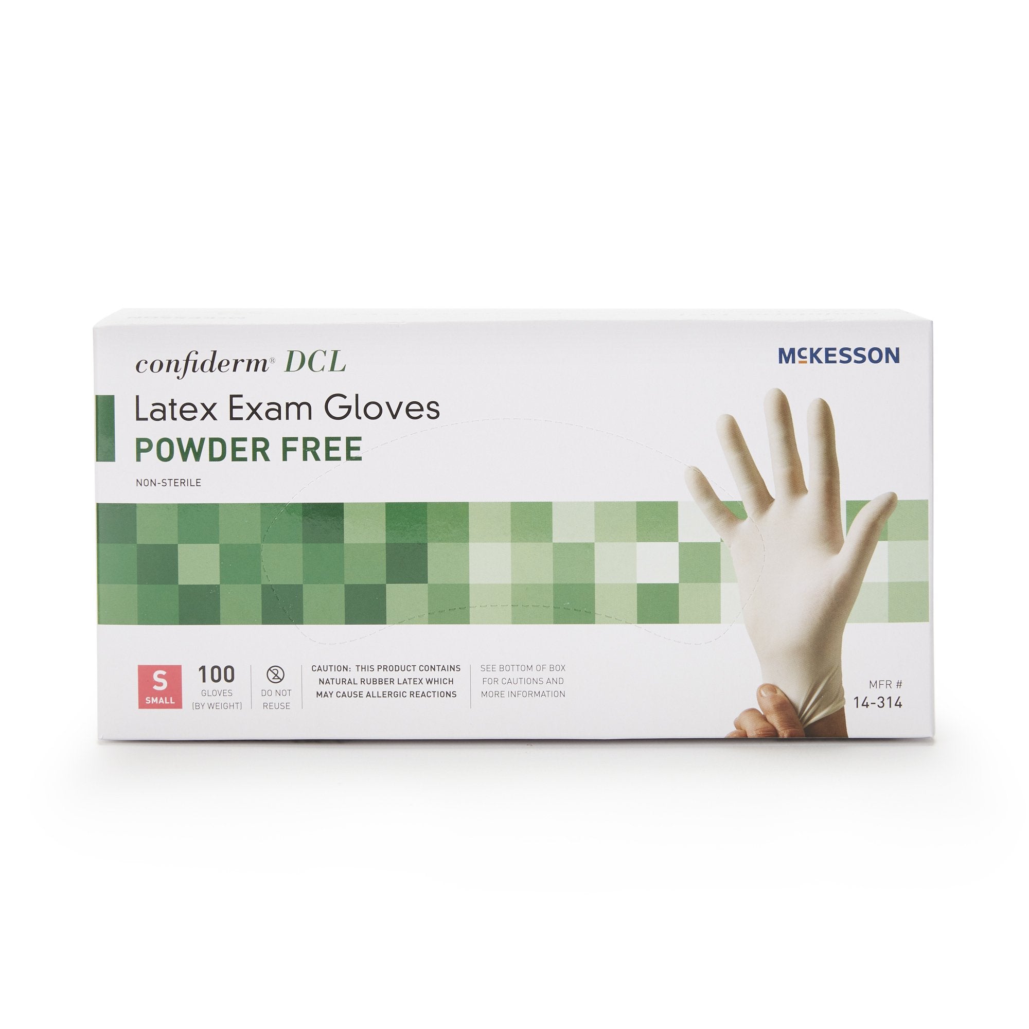 McKesson Confiderm® Latex Exam Glove, Small, Ivory (100 Units)