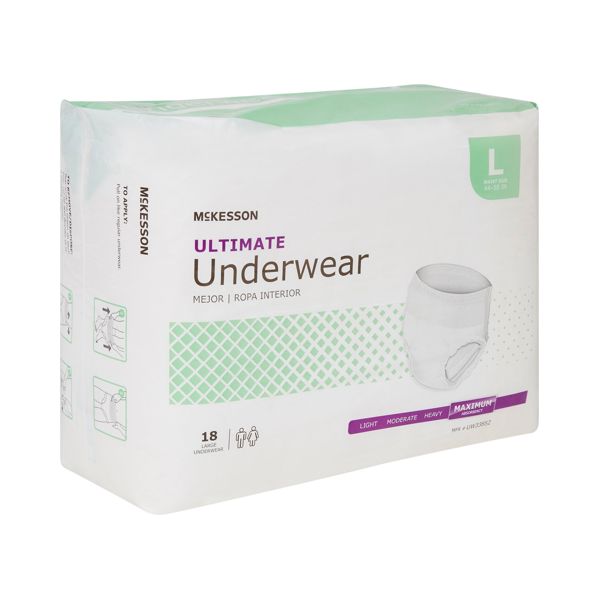 McKesson Ultimate Maximum Absorbent Underwear, Large (18 Units)