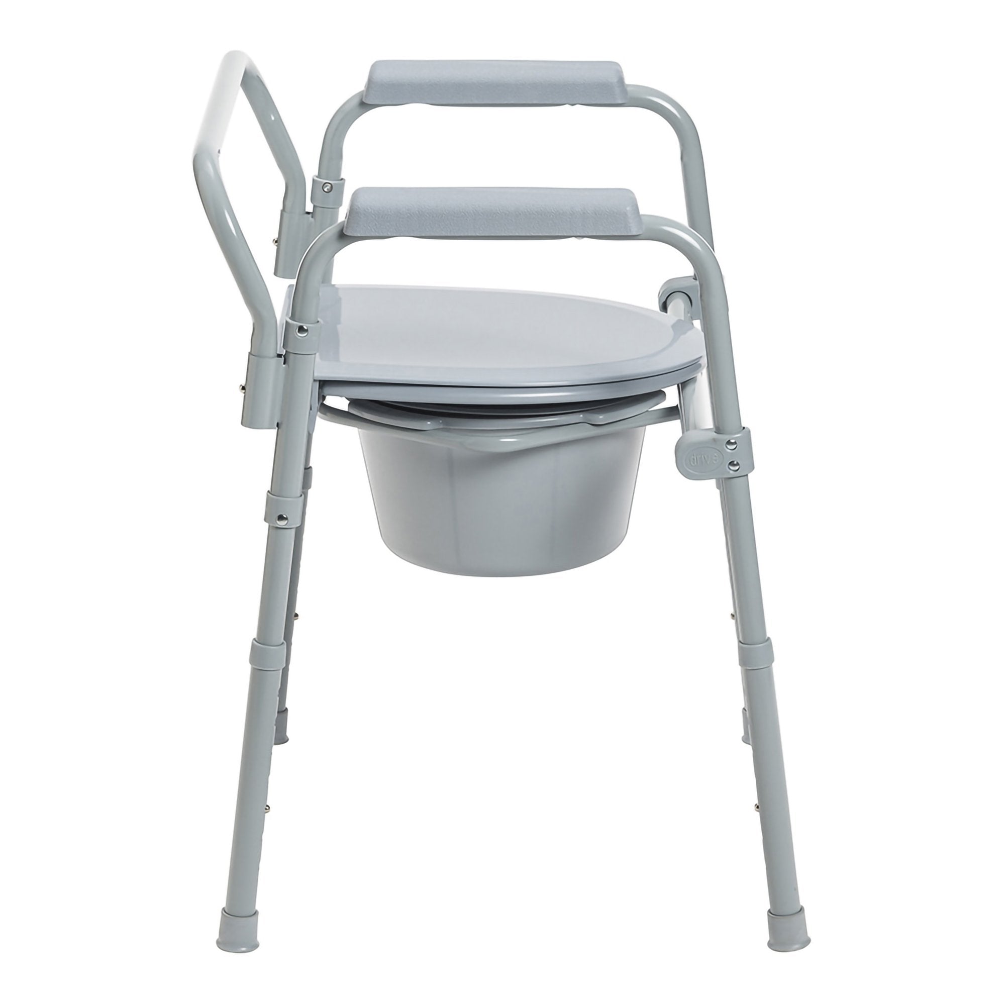 McKesson Steel Folding Commode Chair - Adjustable, Portable, 350lb Capacity