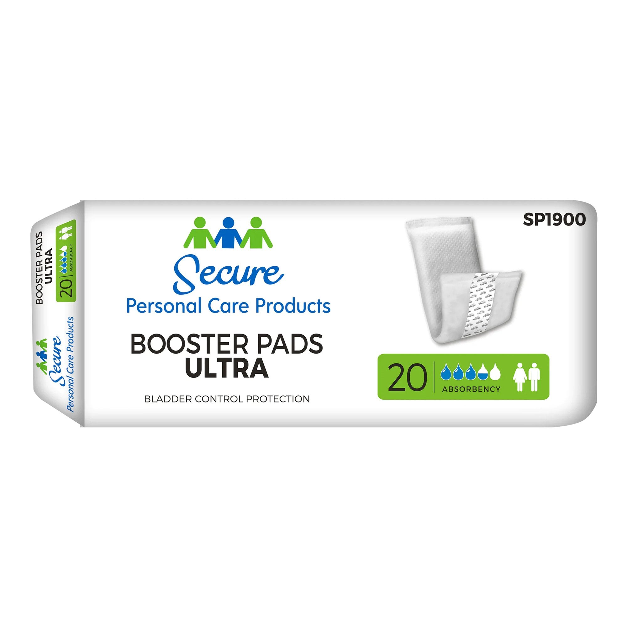Secure Booster Pad Ultra Moderate Extra Incontinence Booster Pad, 13-Inch Length (20 Units)