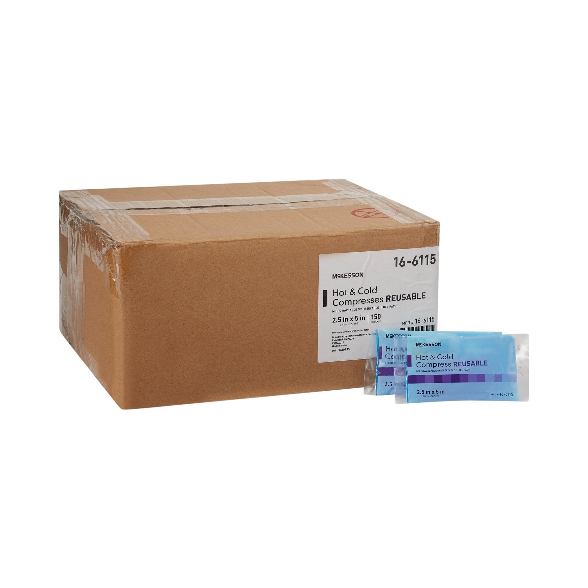 McKesson Cold and Hot Compress Pack, Reusable, 2-1/2 x 5 Inch (150 Units)