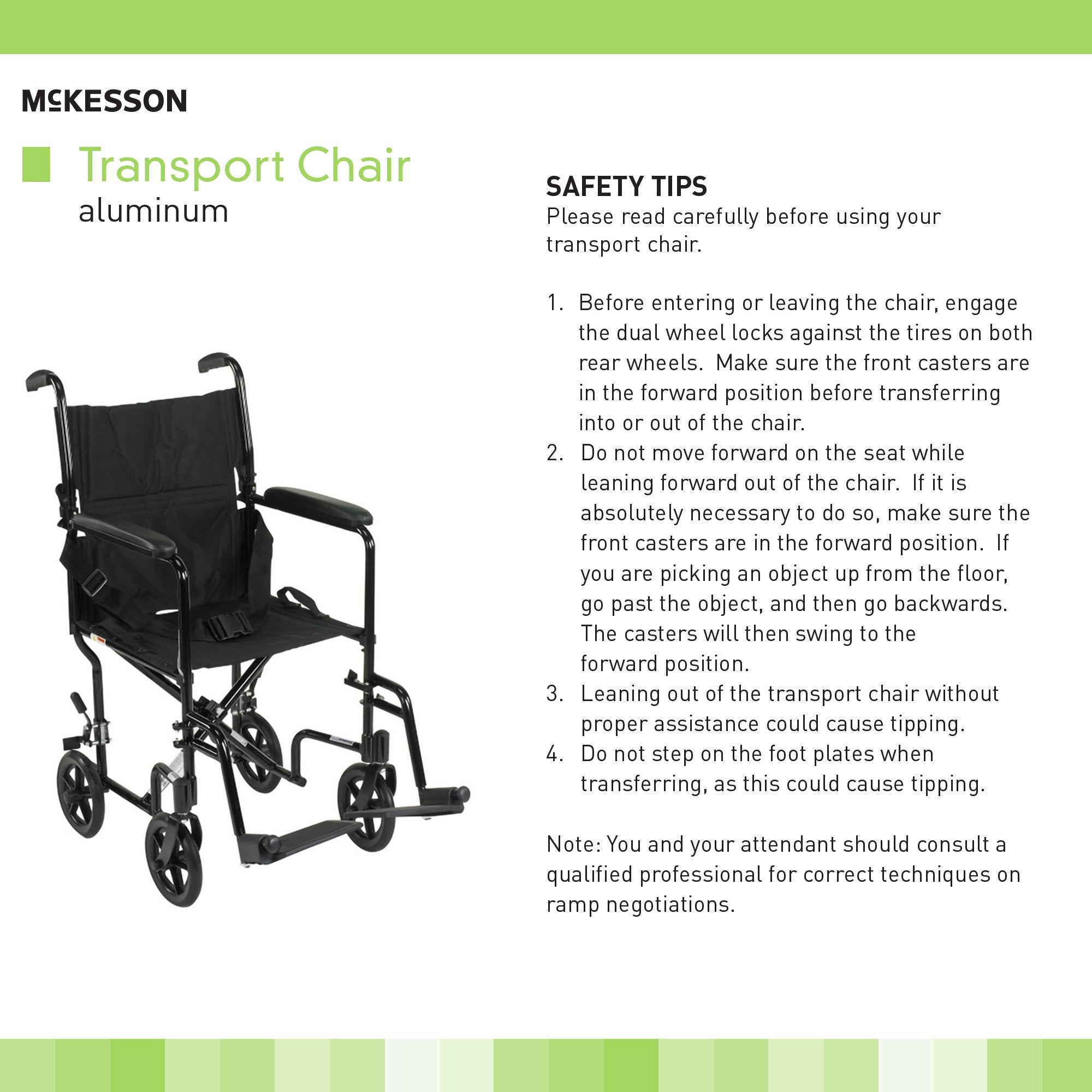 McKesson Transport Chair, Black (1 Unit)