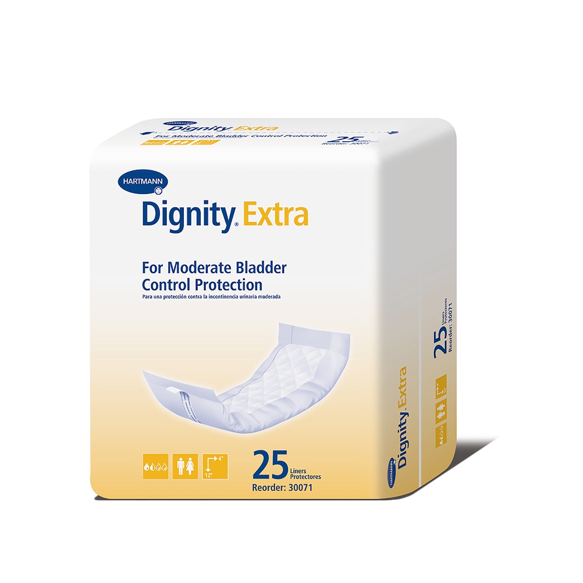 Dignity® Extra™ For Moderate Incontinence Liner, 12-Inch Length (25 Units)