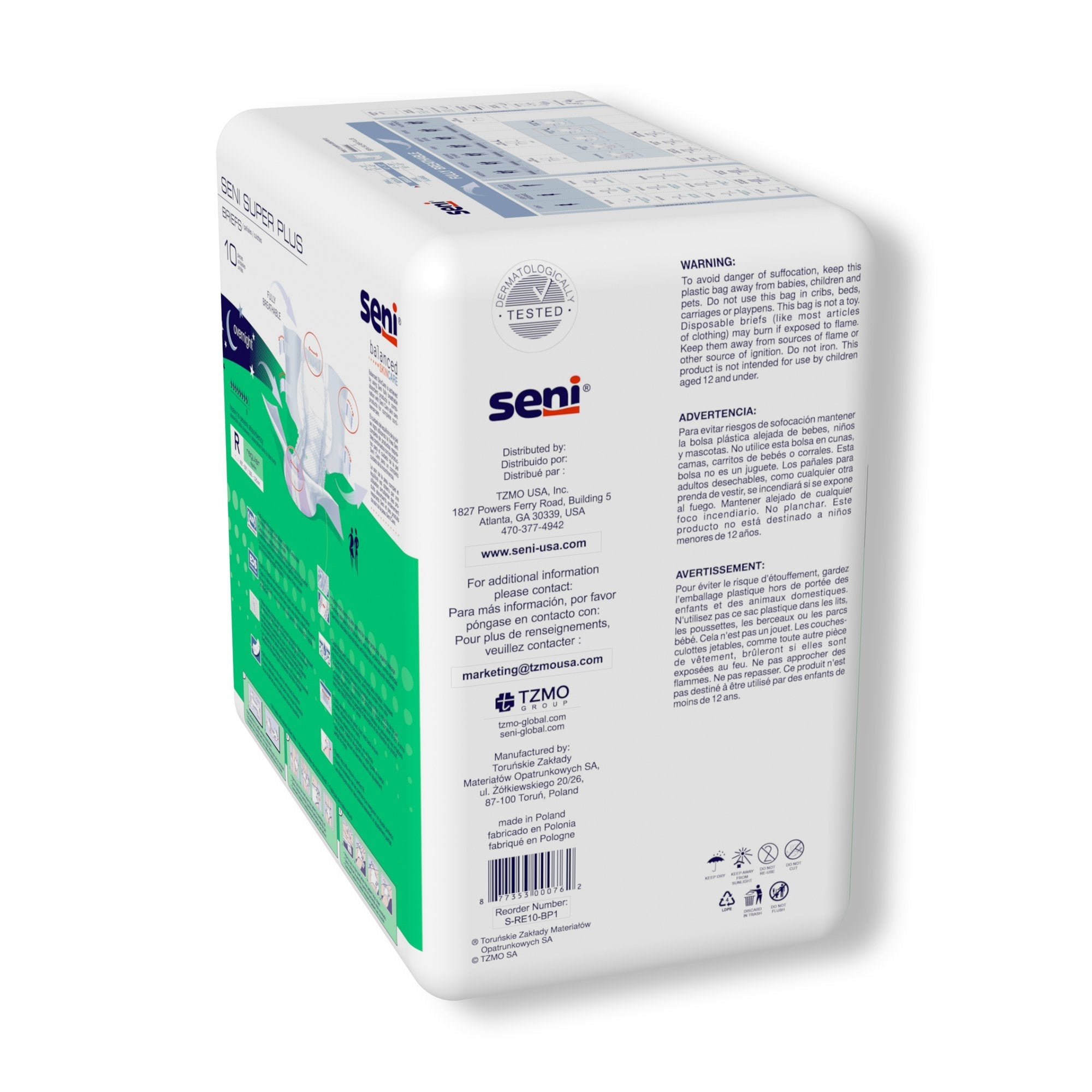 Seni® Super Plus Heavy to Severe Absorbency Incontinence Brief, Regular (10 Units)