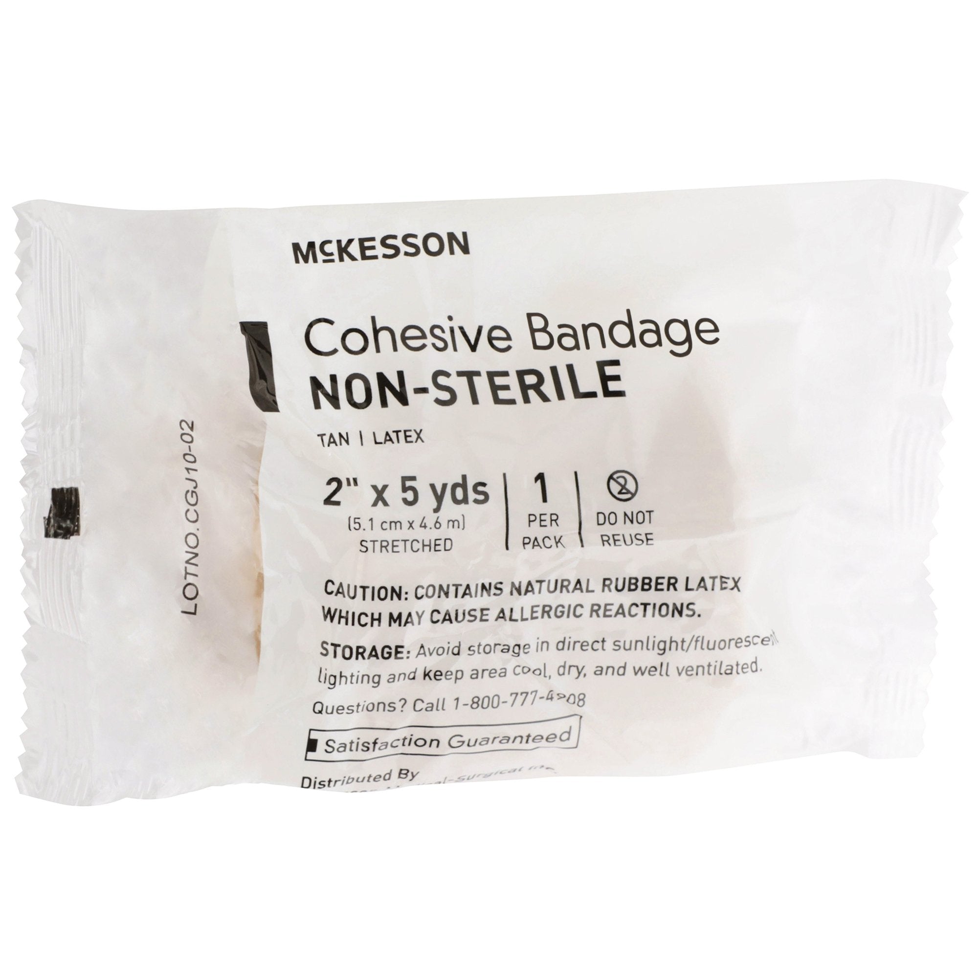 McKesson Tan Self-Adherent 2"x5yd Cohesive Bandage - Compression Support