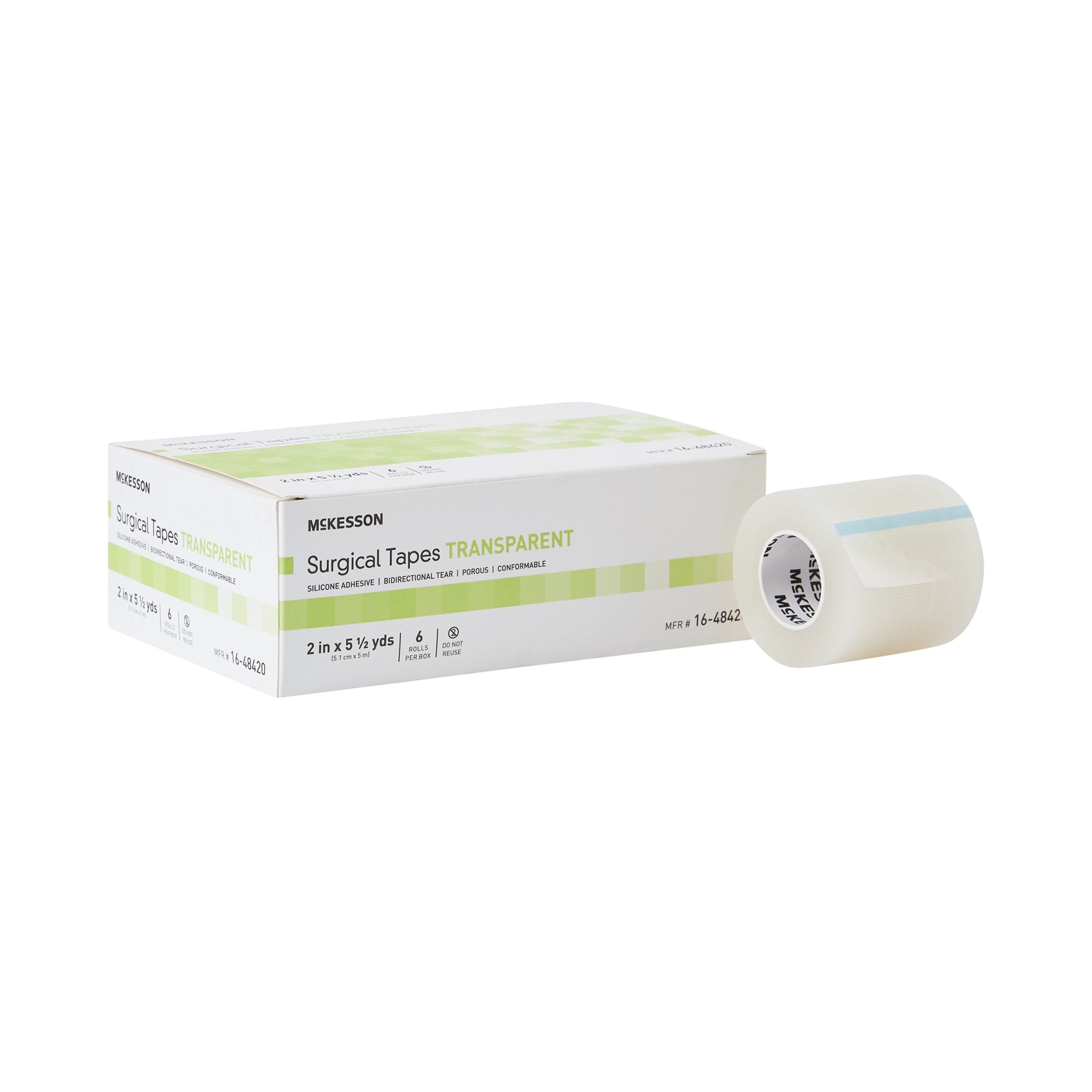McKesson Silicone Medical Tape, 2 Inch x 5-1/2 Yard, Transparent (6 Units)
