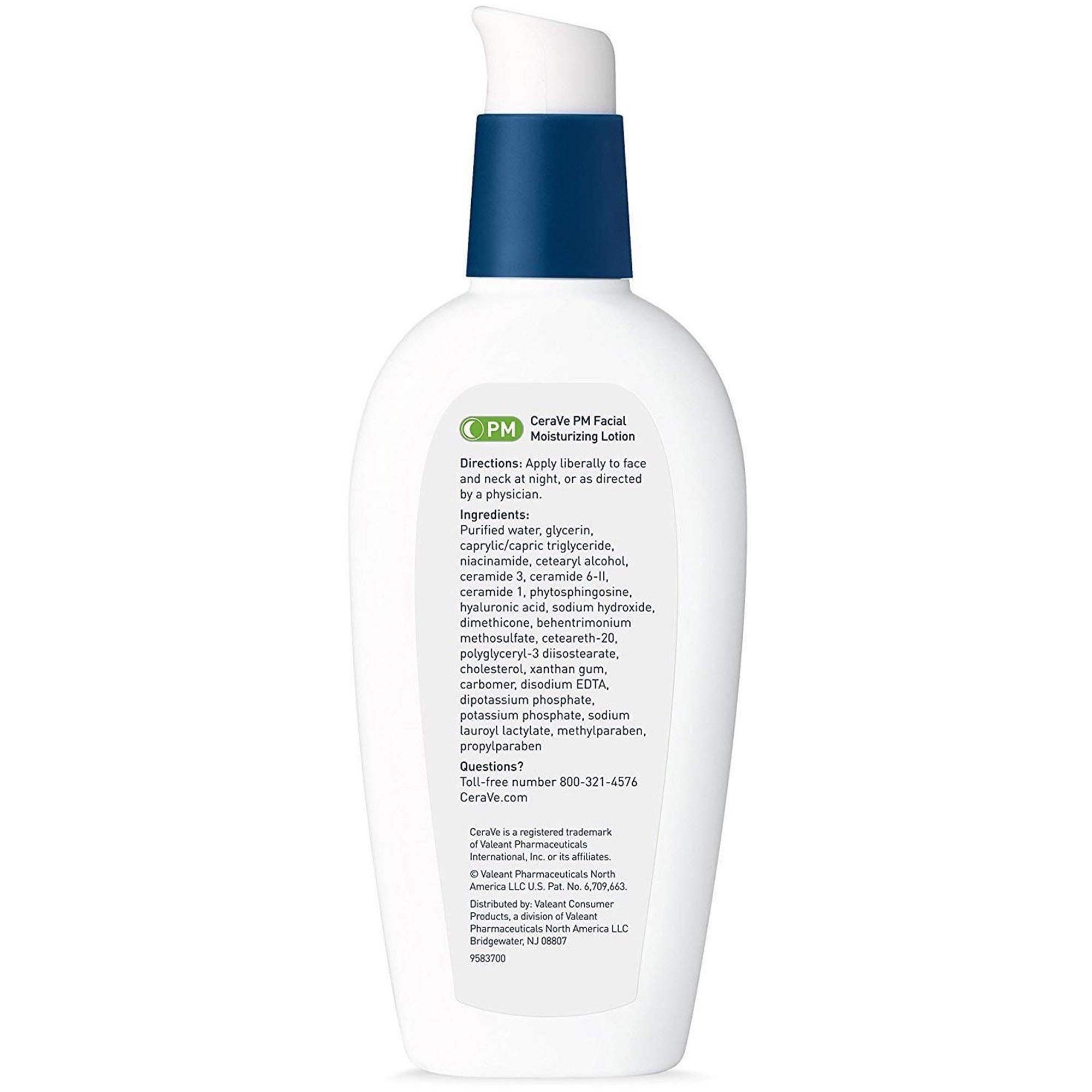 Facial Moisturizer CeraVe® PM 3 oz. Pump Bottle Unscented Lotion (1 Unit)