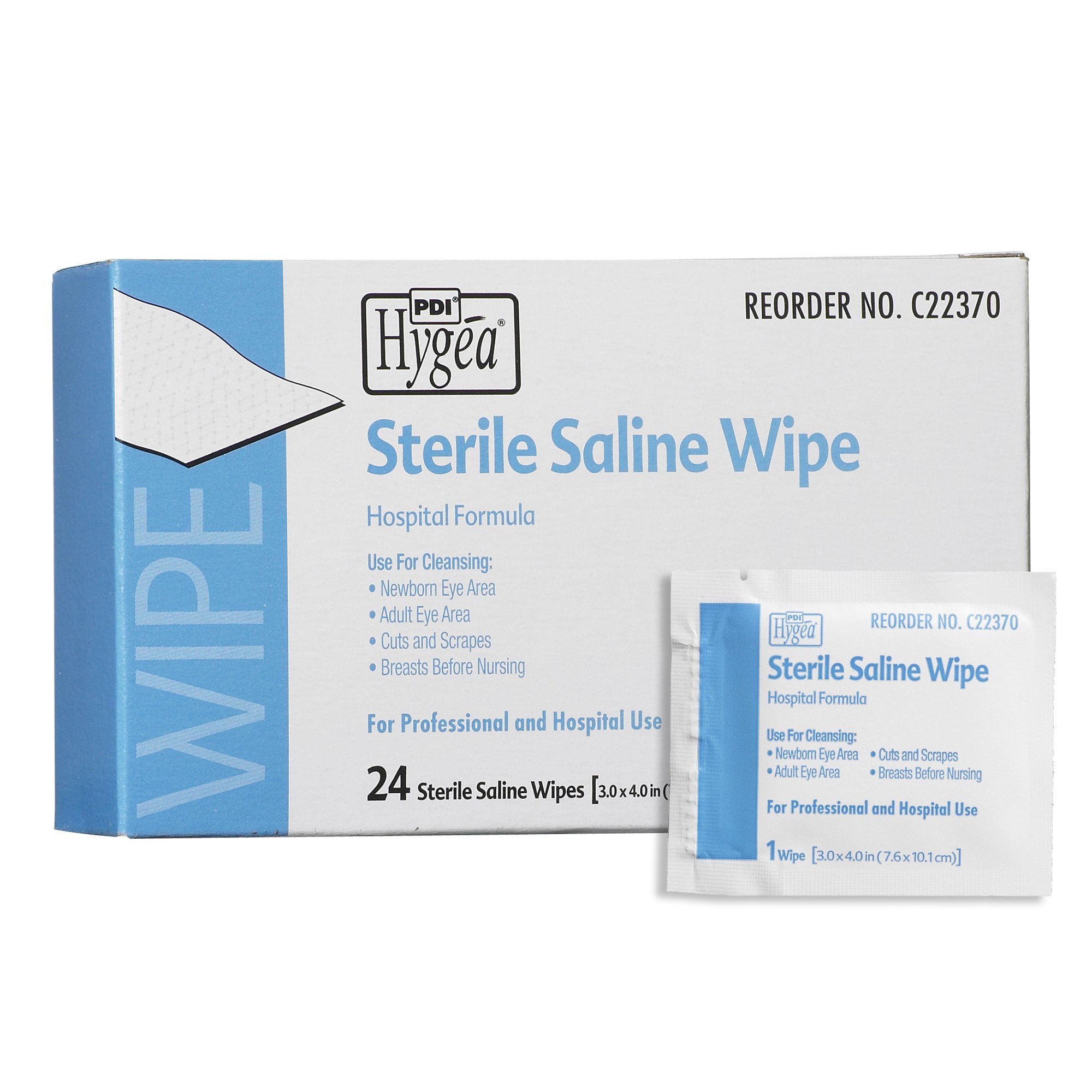 Hygea® Unscented Saline Wipe, Individual Packet (576 Units)